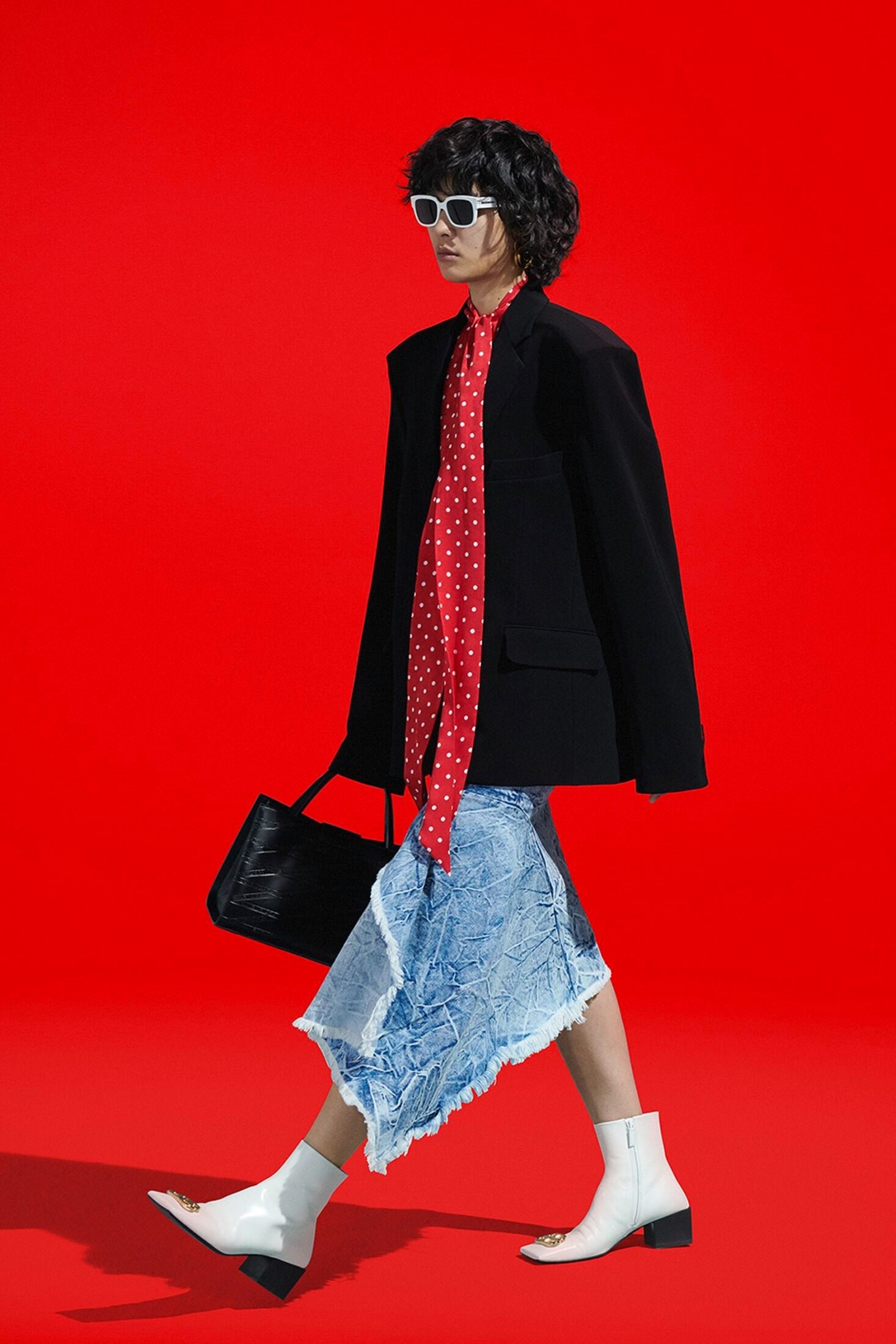Balenciaga White Double Square BB Ankle Boots | Look 31, Resort 2019 - from the ss17 to aw21 archives
