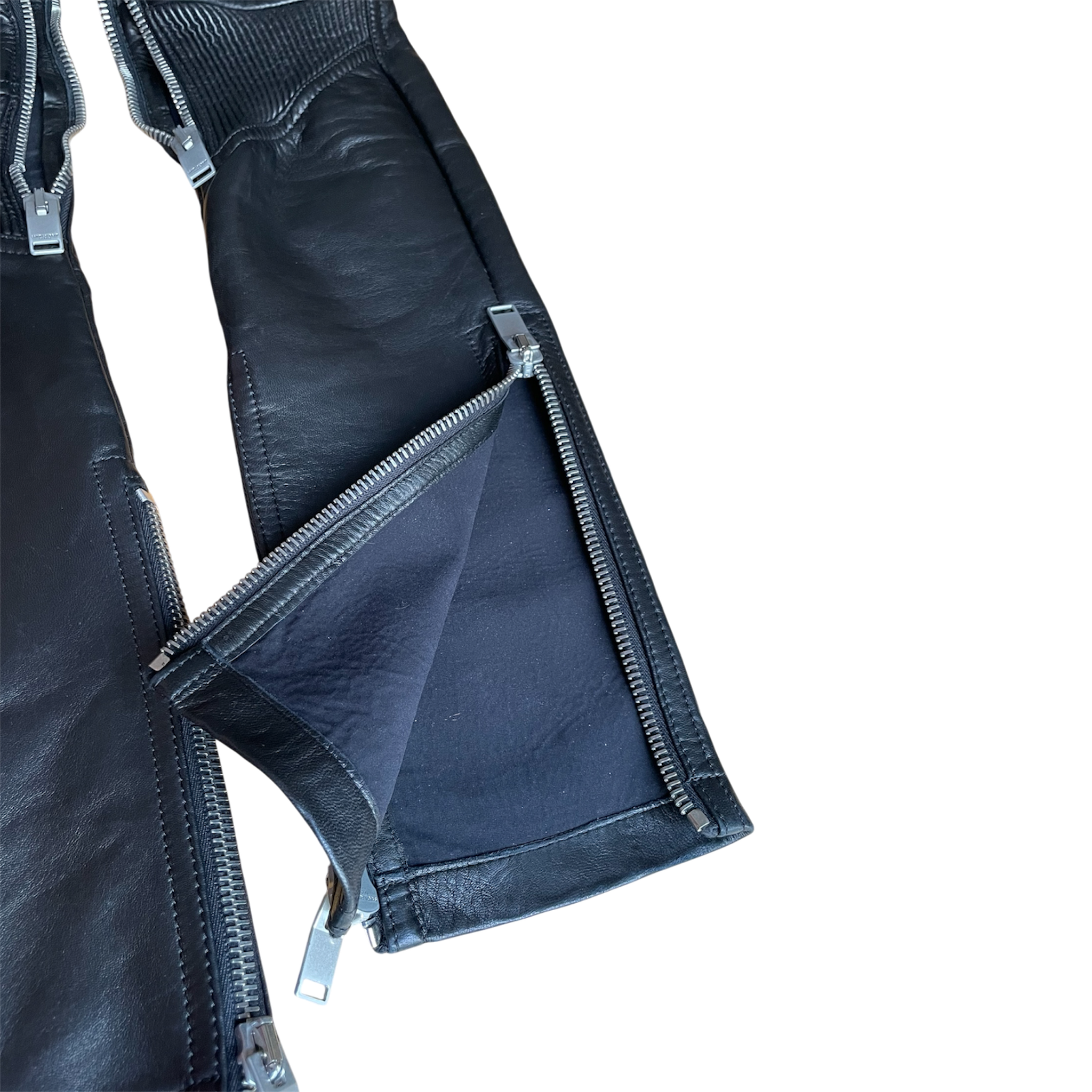 Saint Laurent Lace-Up Biker Leather Trousers by Heidi Slimane 2013 - Brand New
