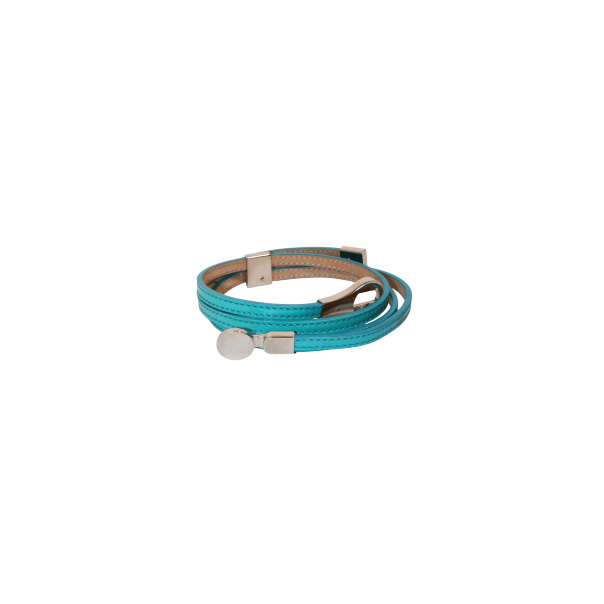 Balenciaga Ghesquière Double Turquoise Leather Belt (S)
