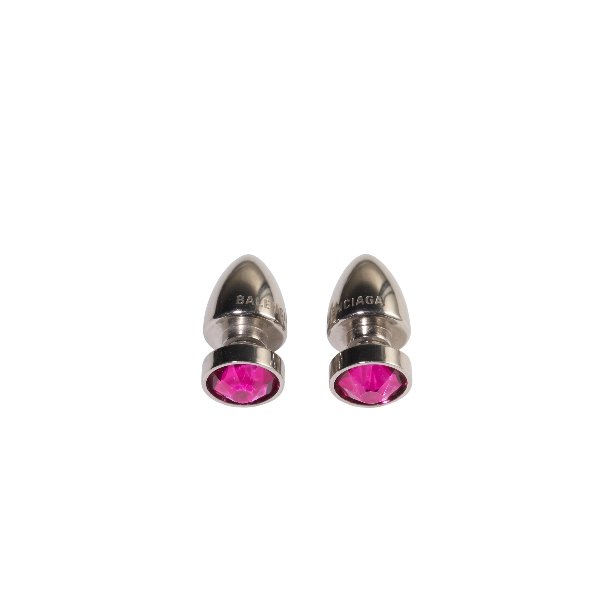 Balenciaga Plug Pink Gems Earrings