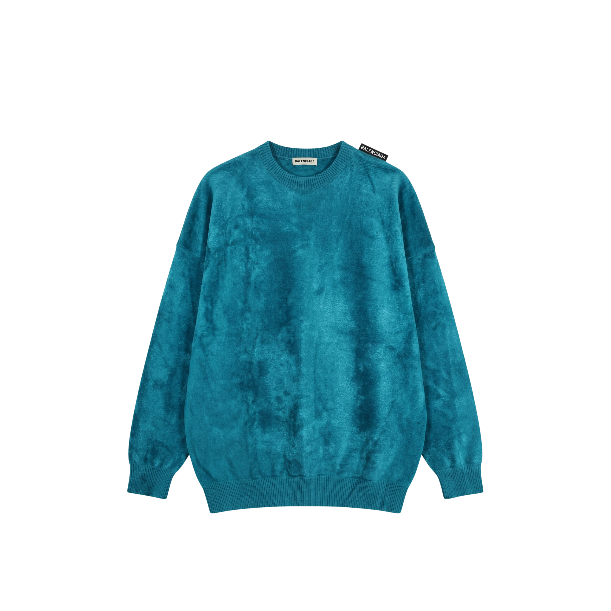 Balenciaga L/S Crewneck Velvet Knit Turquoise (XS)