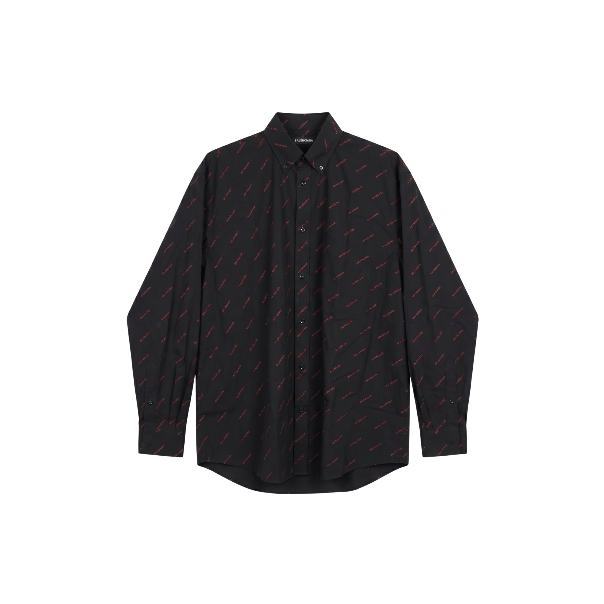 Balenciaga Normal Fit Shirt All Over Logo Red (M36)