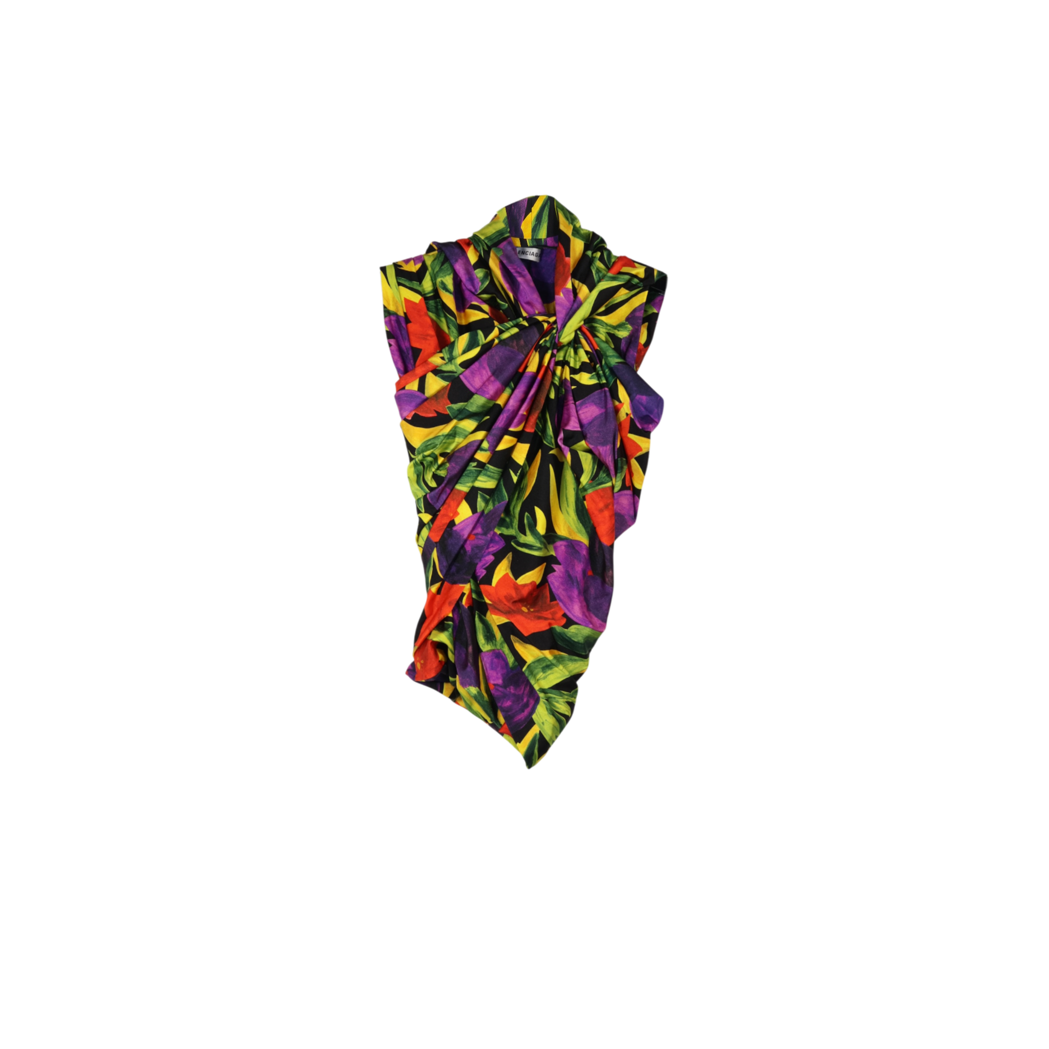 [Campaign] Balenciaga Spandex Floral Draped Tank Top (F34)