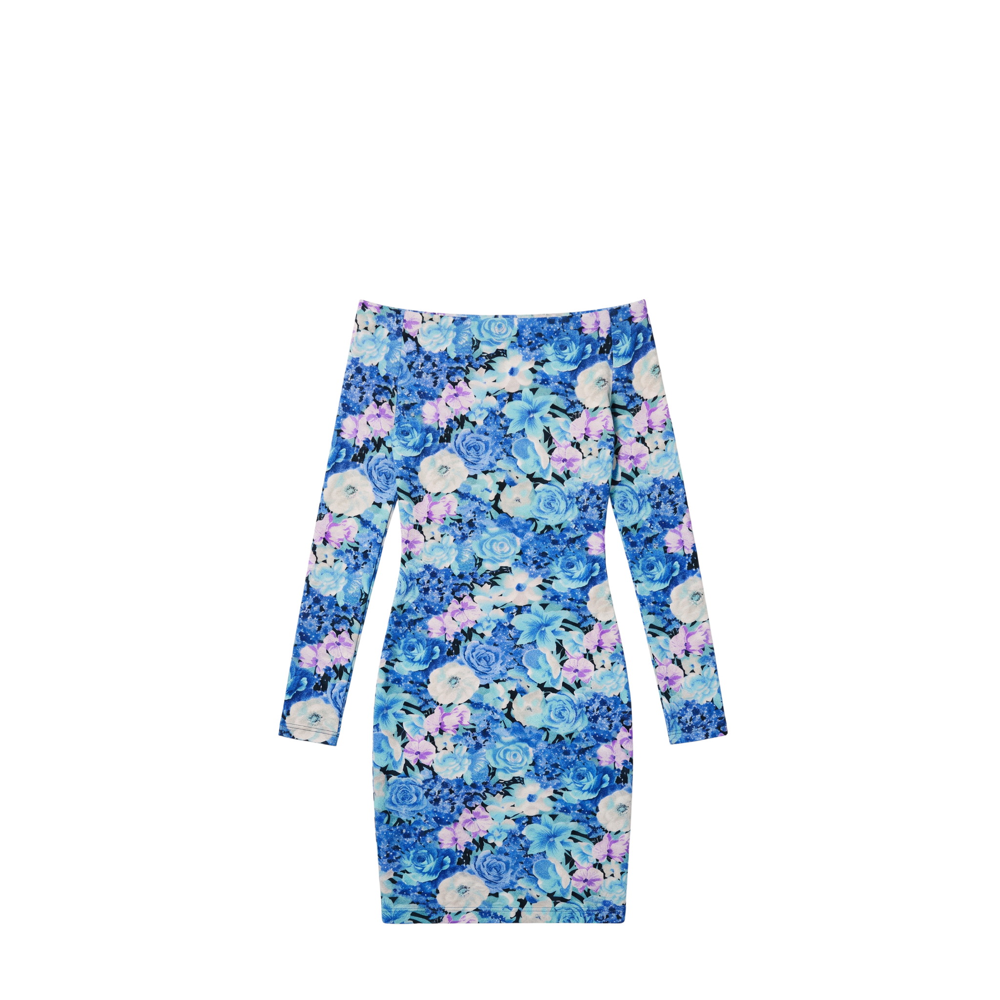 [Runway] Balenciaga Open Shoulder Floral Crushed Velvet Dress (F34)
