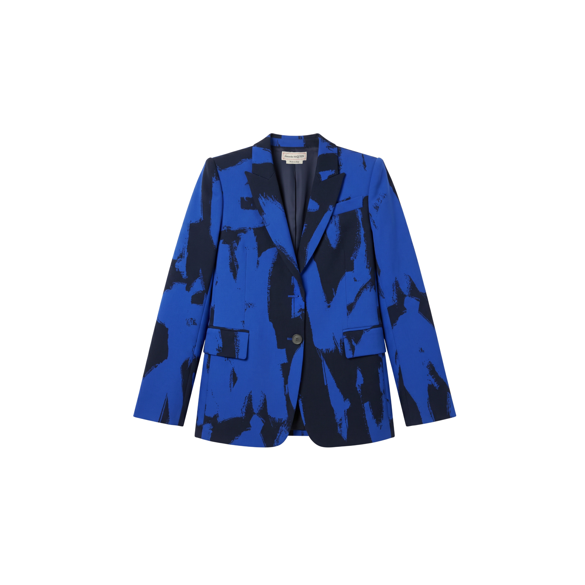 Alexander McQueen Electric Blue Graffiti Tailored Jacket (M38)