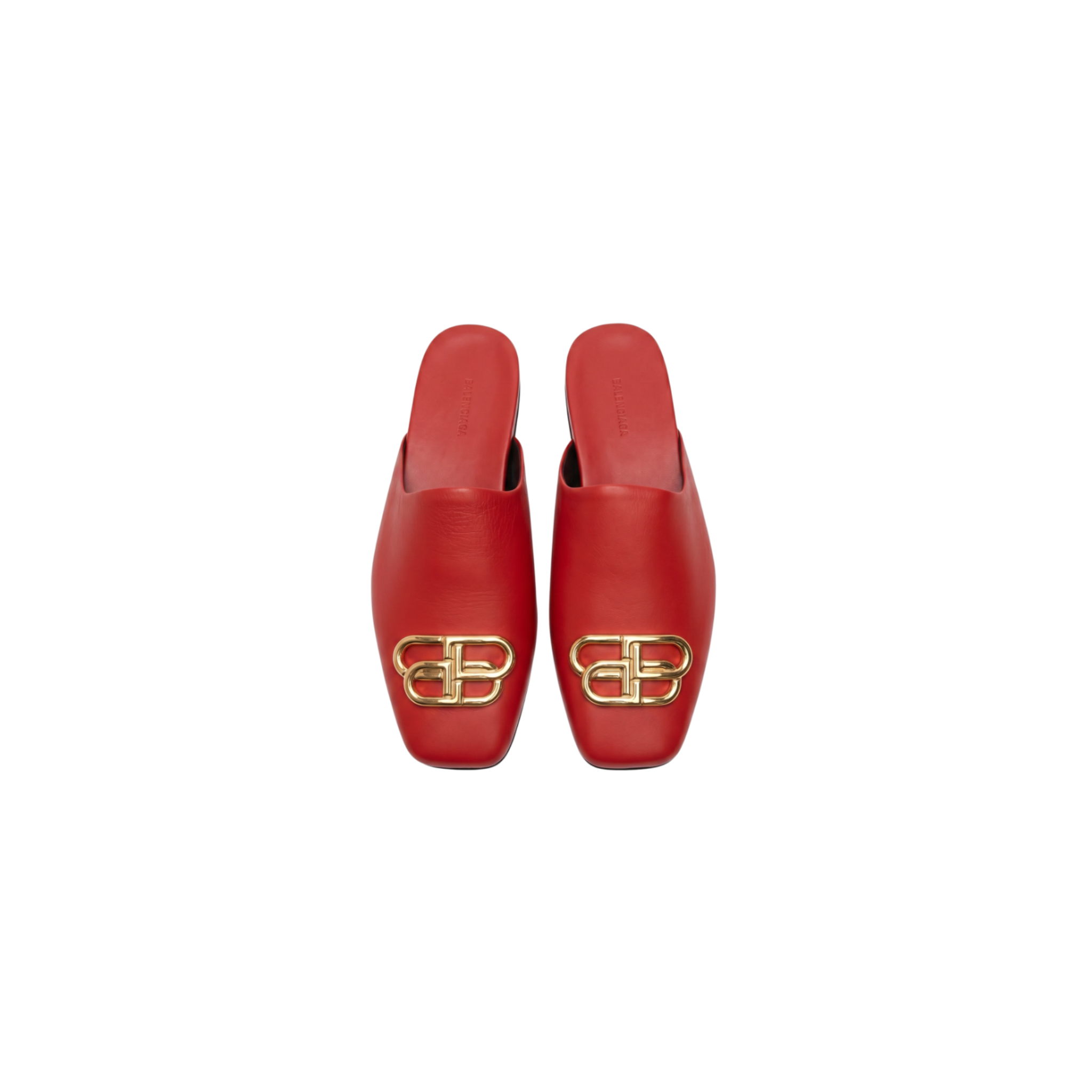 Balenciaga Red Leather BB Buckle Mules (EU37)