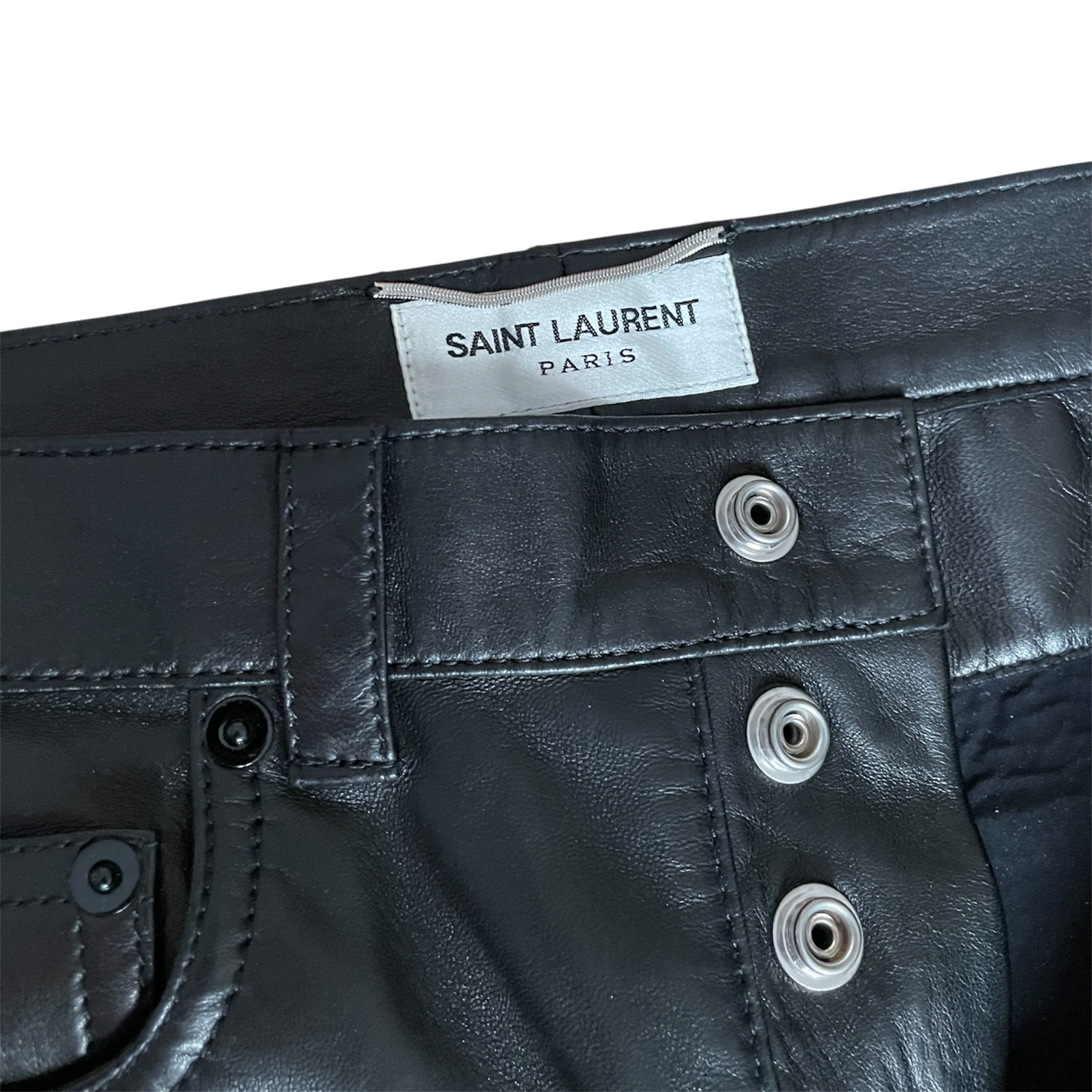 Saint Laurent Lace-Up Biker Leather Trousers by Heidi Slimane 2013 - Brand New