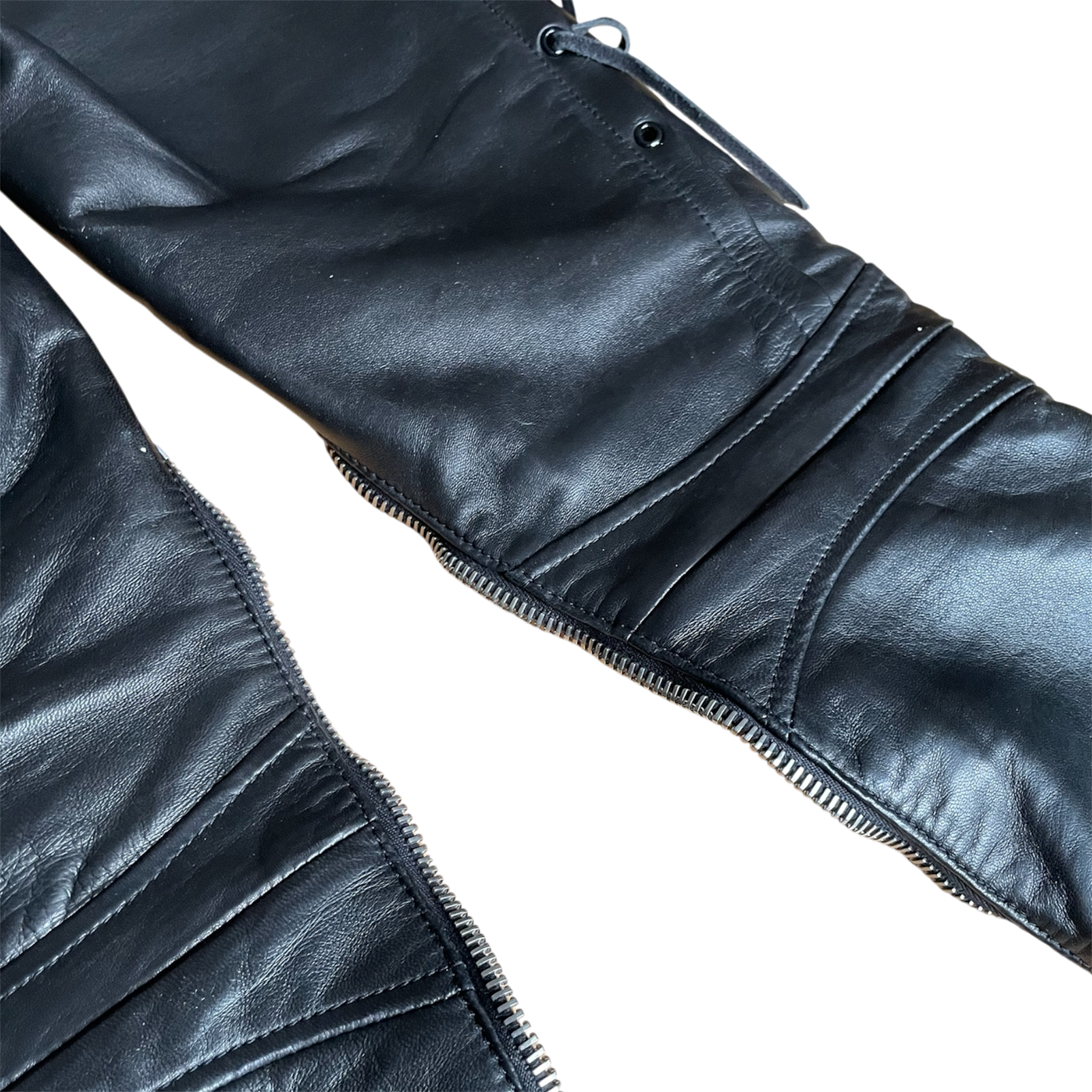 Saint Laurent Lace-Up Biker Leather Trousers by Heidi Slimane 2013 - Brand New