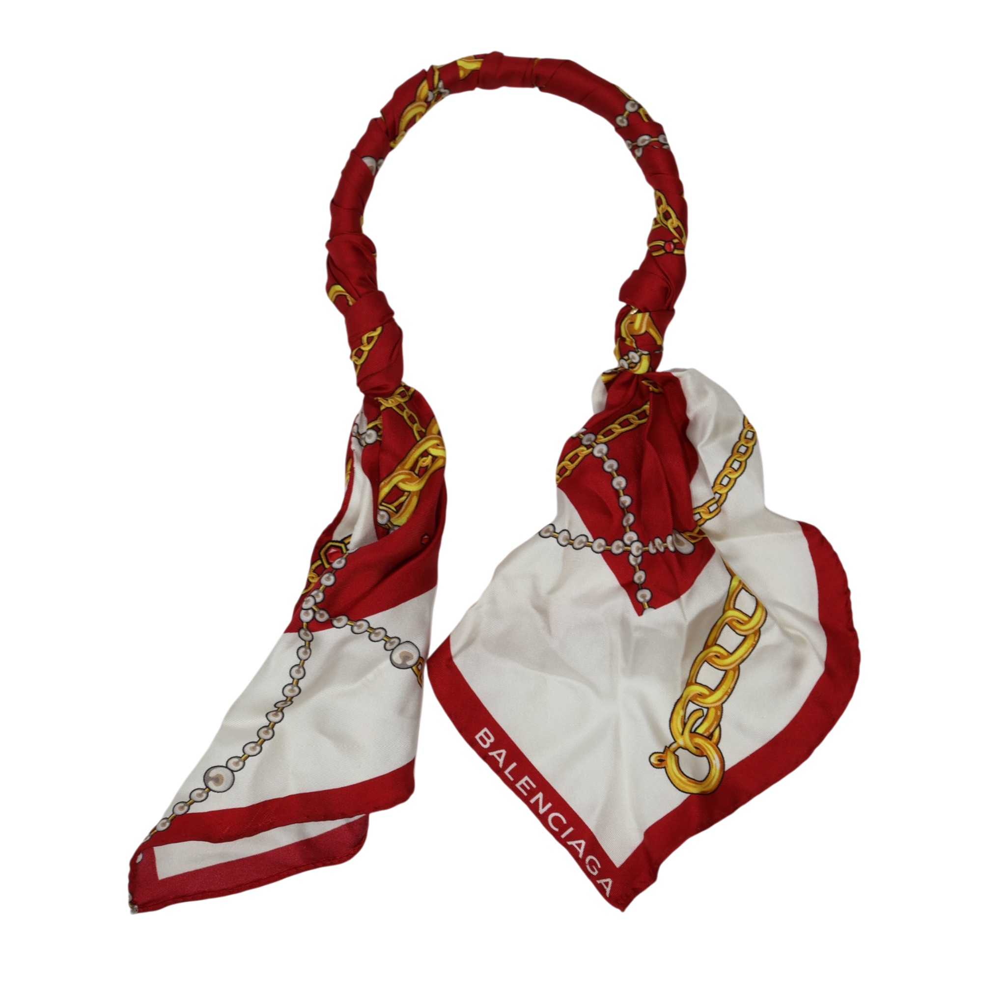 Balenciaga Jewell Silk Scarf Chocker Necklace