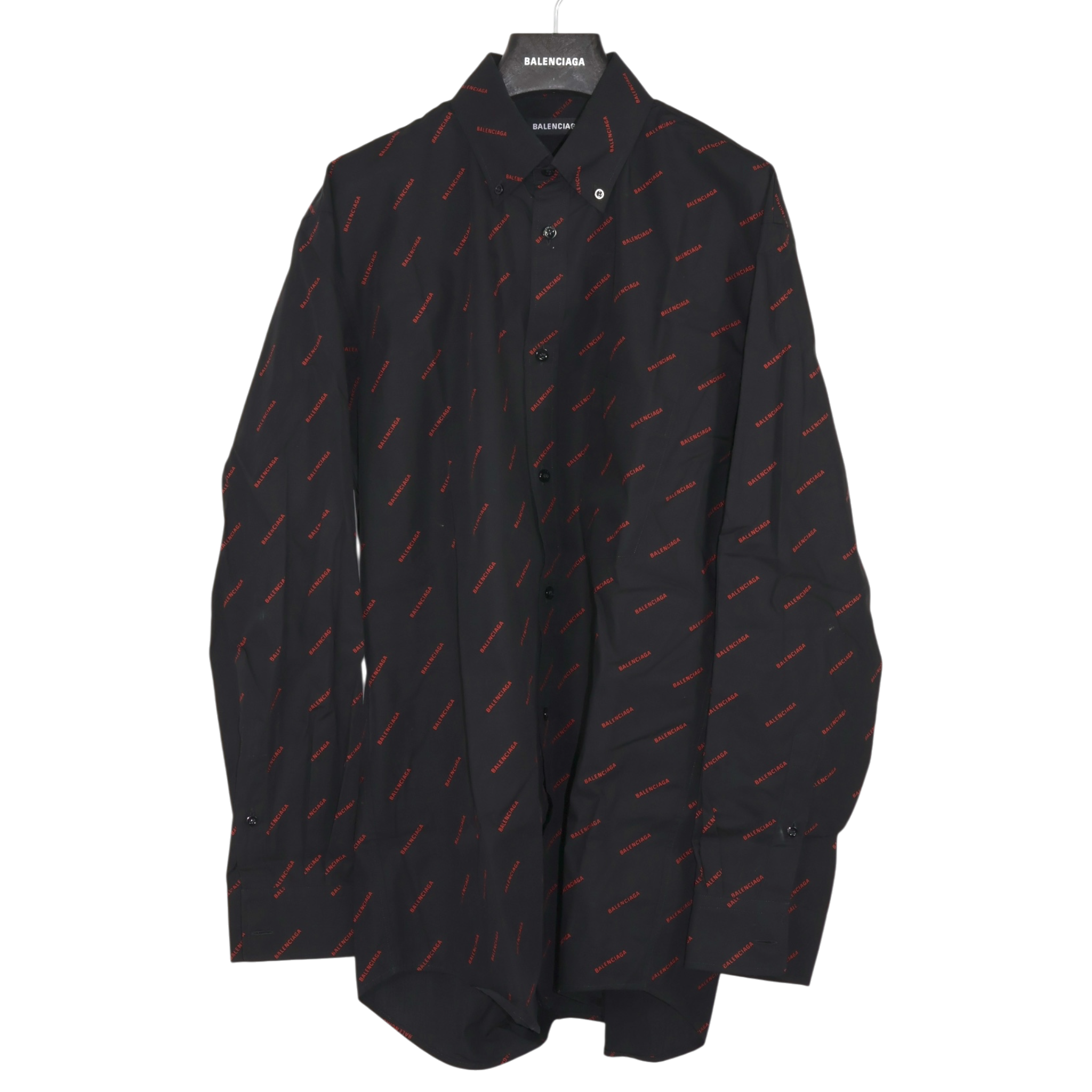Balenciaga Normal Fit Shirt All Over Logo Red (M36)