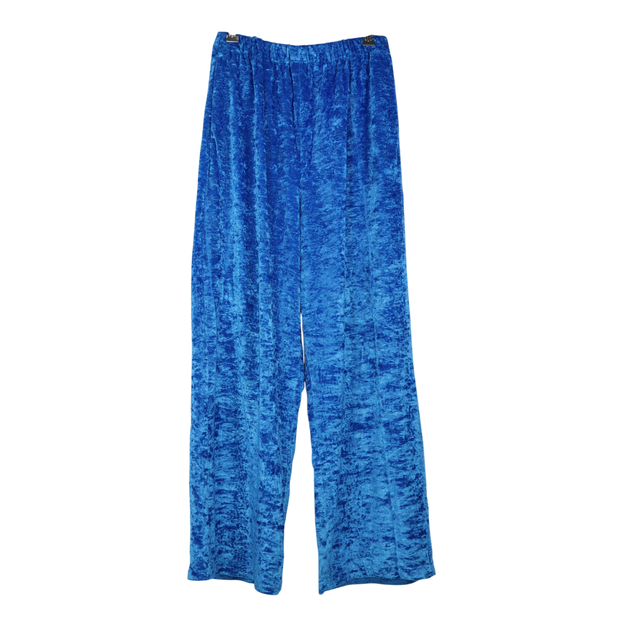 Balenciaga Crushed Velvet Europa Blue Tracksuit Trousers (F38)