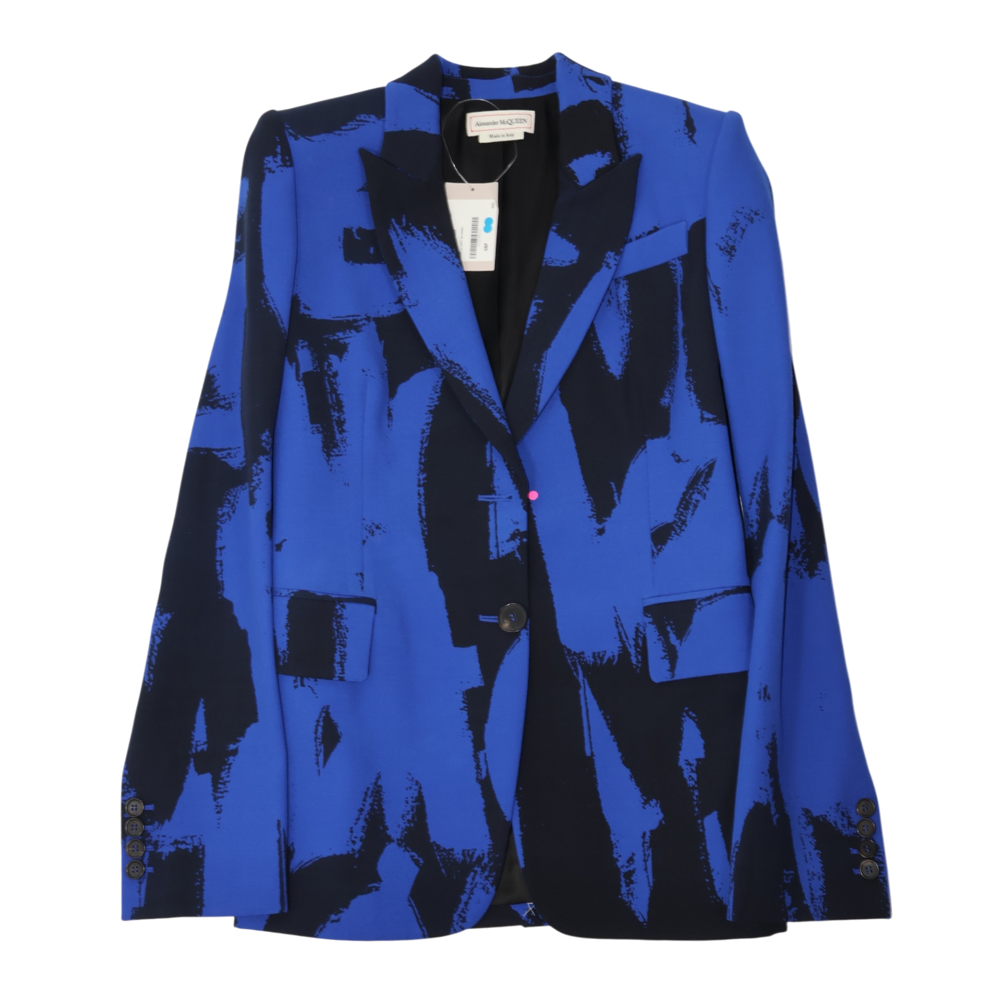 Alexander McQueen Electric Blue Graffiti Tailored Jacket (M38)