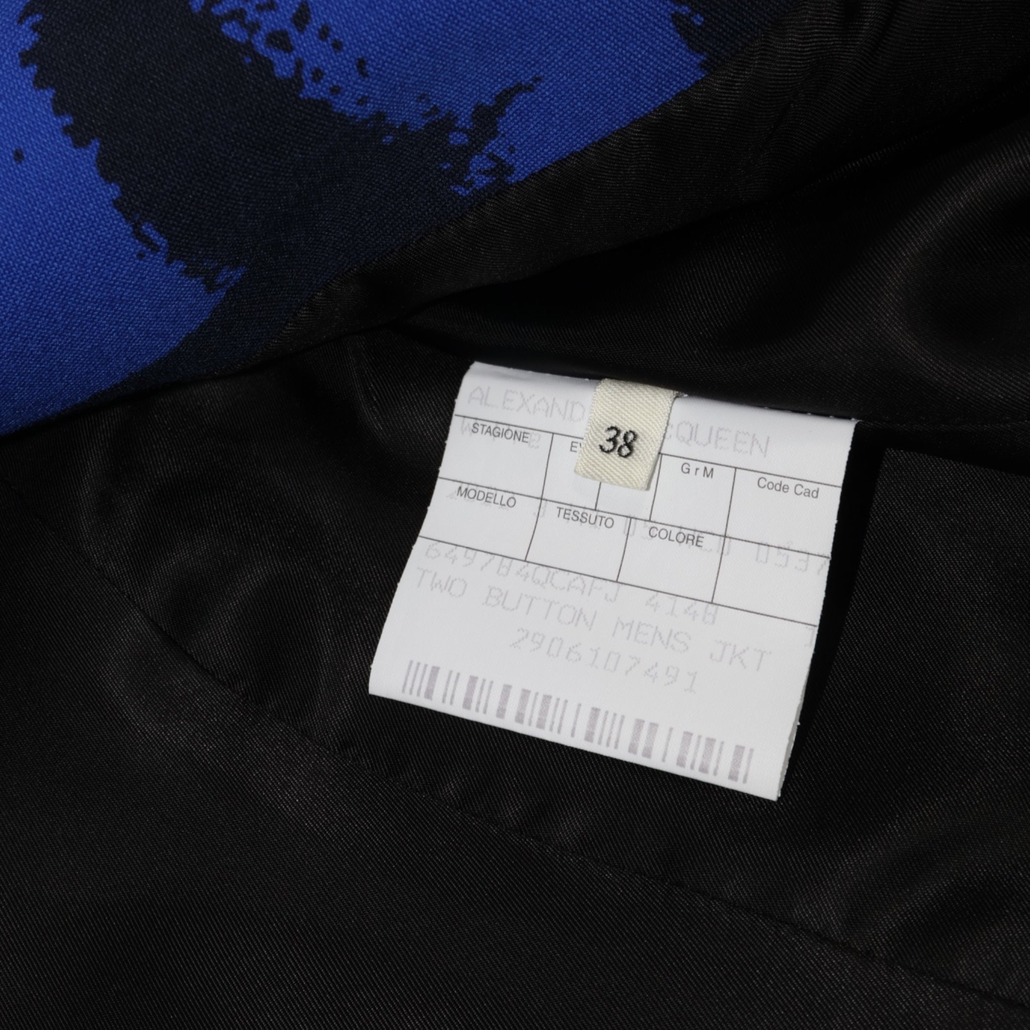 Alexander McQueen Electric Blue Graffiti Tailored Jacket (M38) - Brand New - Alexander McQueen - from the ss17 to aw21 archives