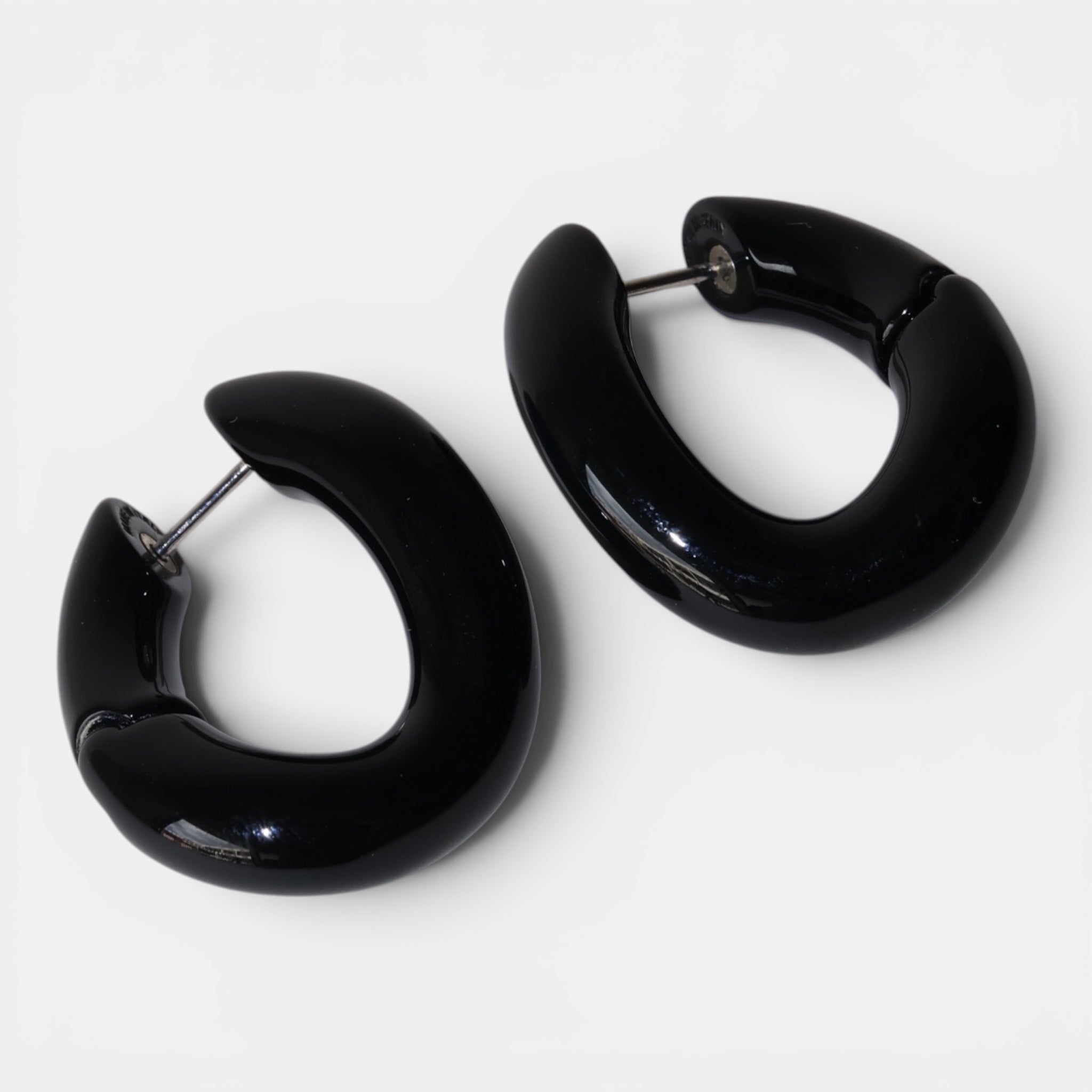 Balenciaga Black Loop Earrings - Brand New - Balenciaga - from the ss17 to aw21 archives