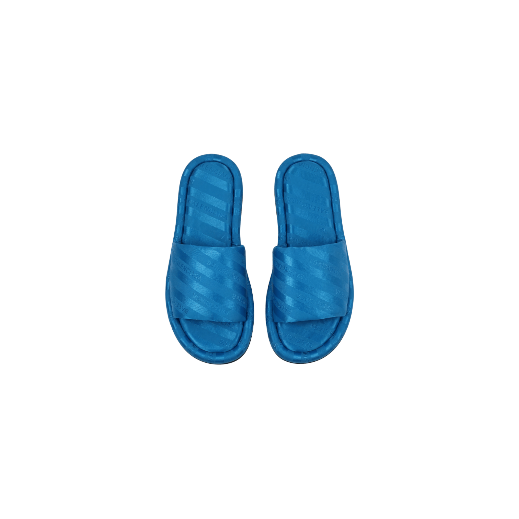 Balenciaga Blue Silk Slippers (EU36) - Excellent - Balenciaga - from the ss17 to aw21 archives
