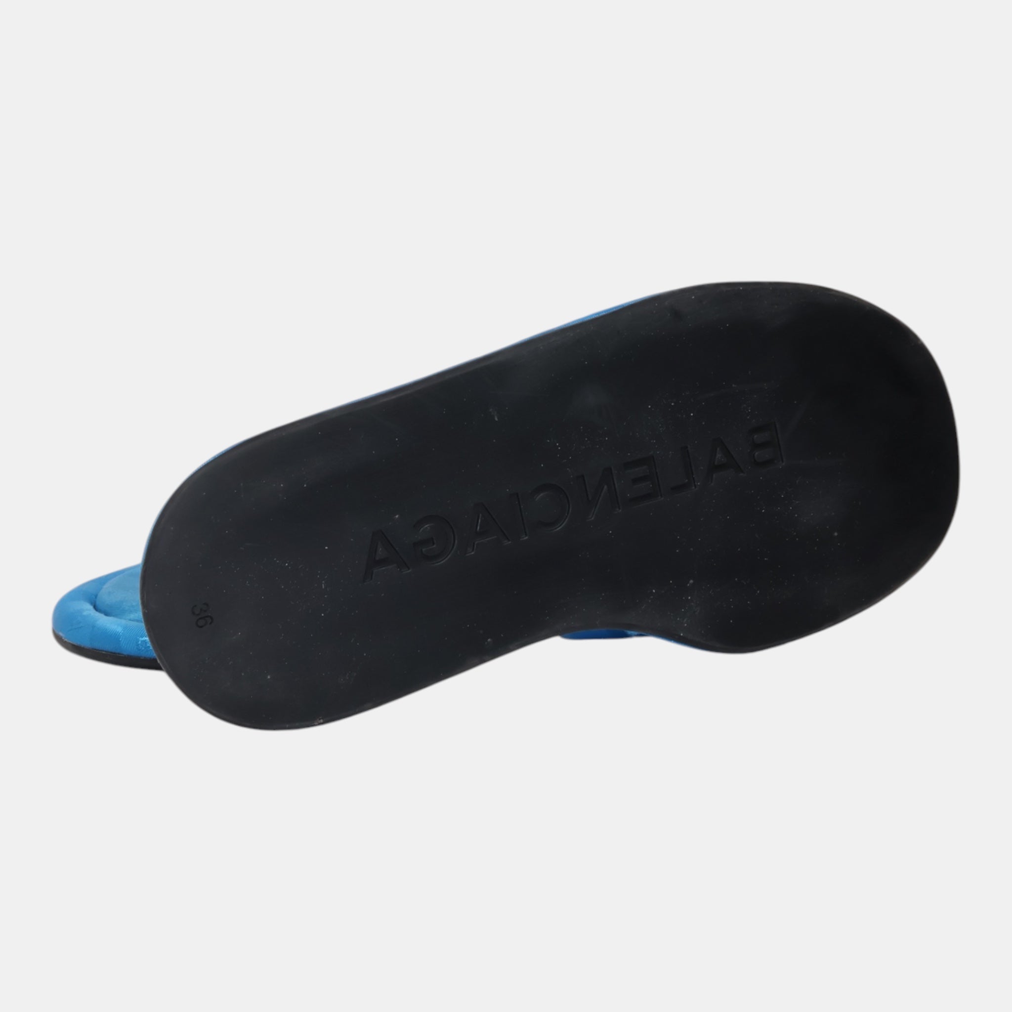 Balenciaga Blue Silk Slippers (EU36) - Excellent - Balenciaga - from the ss17 to aw21 archives