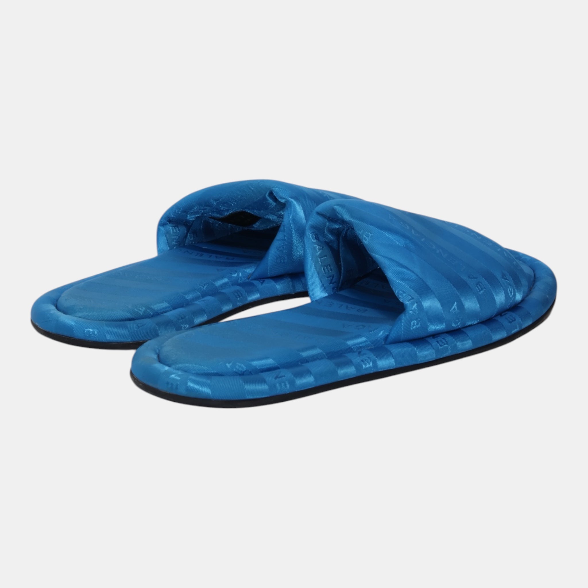 Balenciaga Blue Silk Slippers (EU36) - Excellent - Balenciaga - from the ss17 to aw21 archives