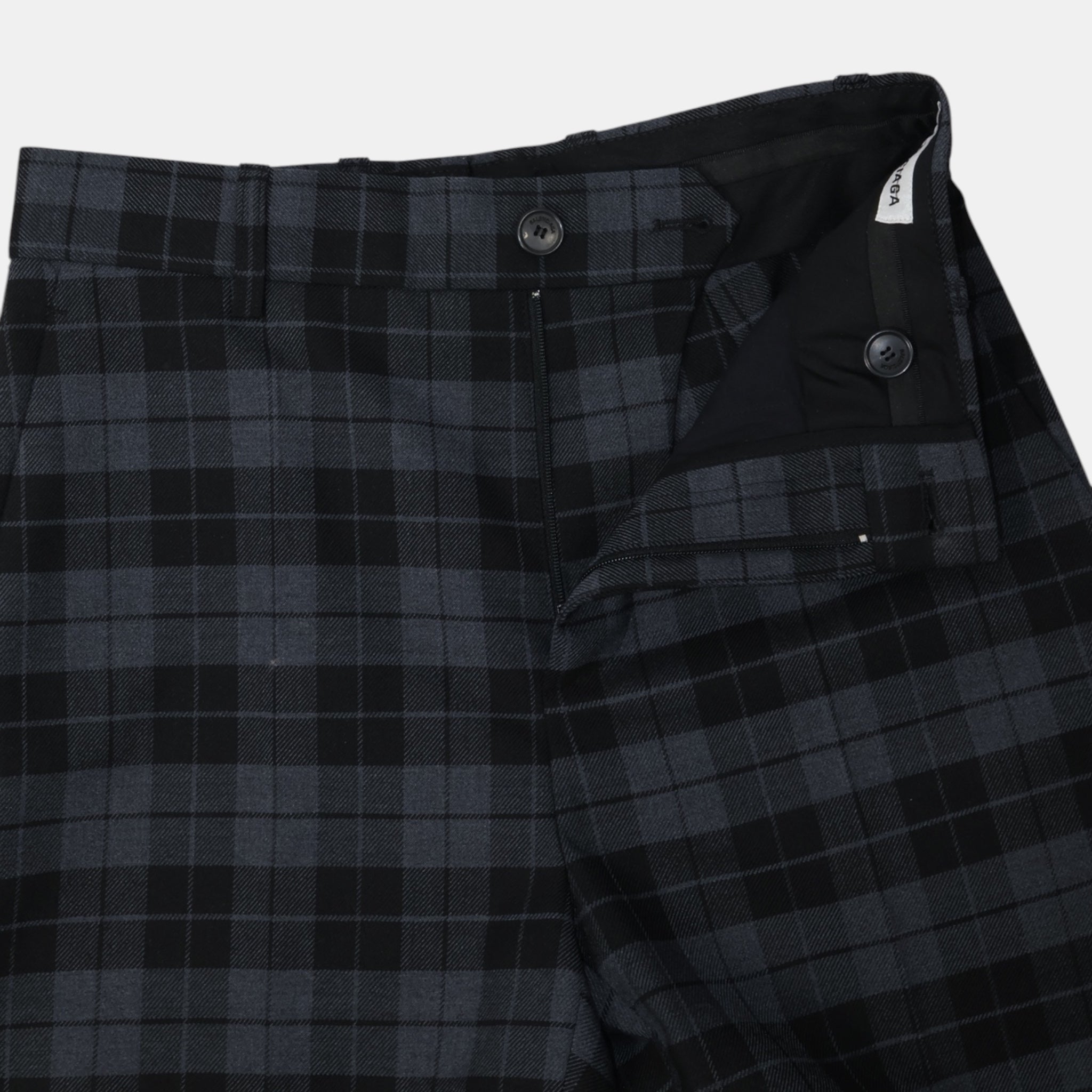Balenciaga Carrot Pants Checked Stretch Wool (F34) - Brand New w/ Tags - Balenciaga - from the ss17 to aw21 archives