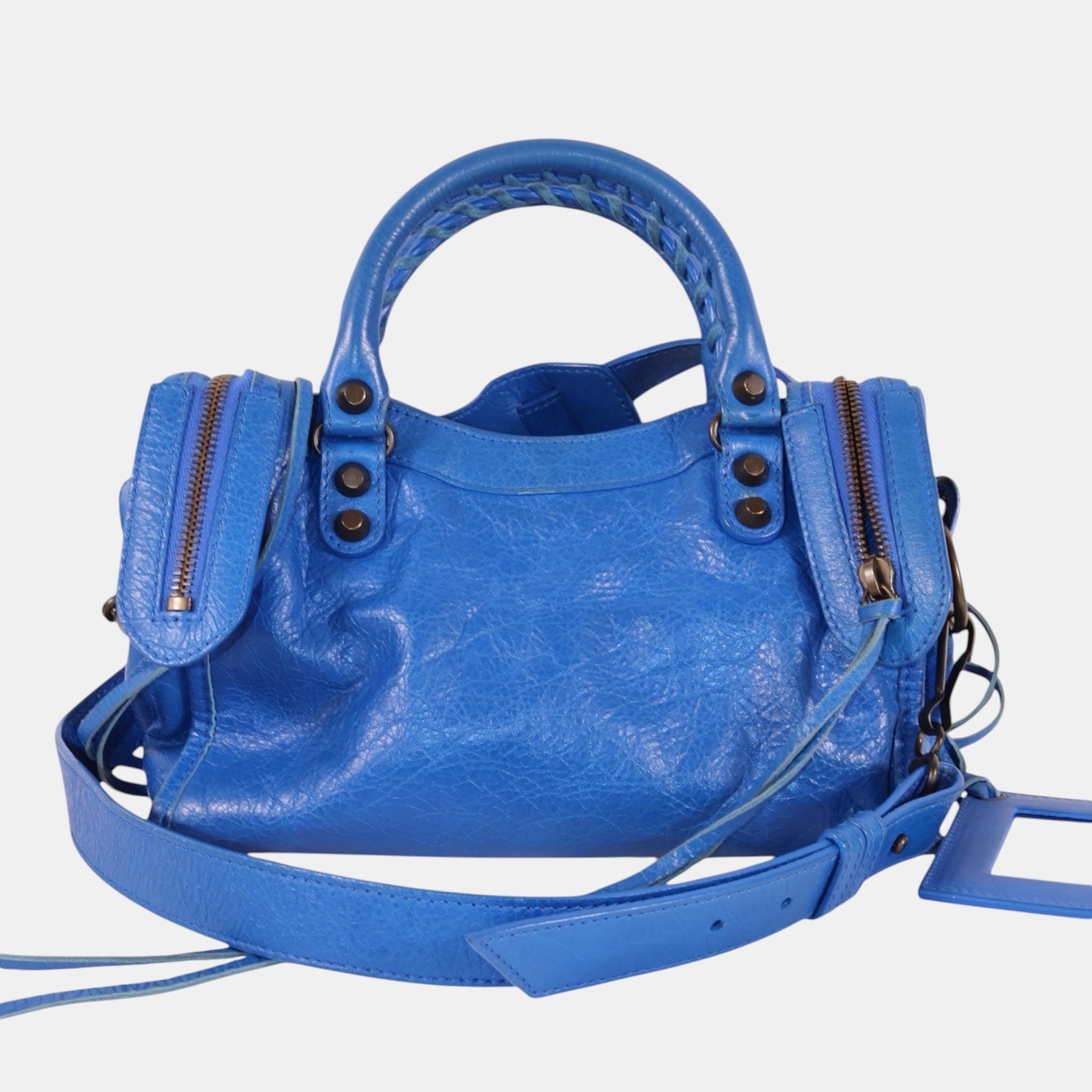 Balenciaga Classic Mini City Bag Bleu Lazuli - Excellent - Balenciaga - from the ss17 to aw21 archives