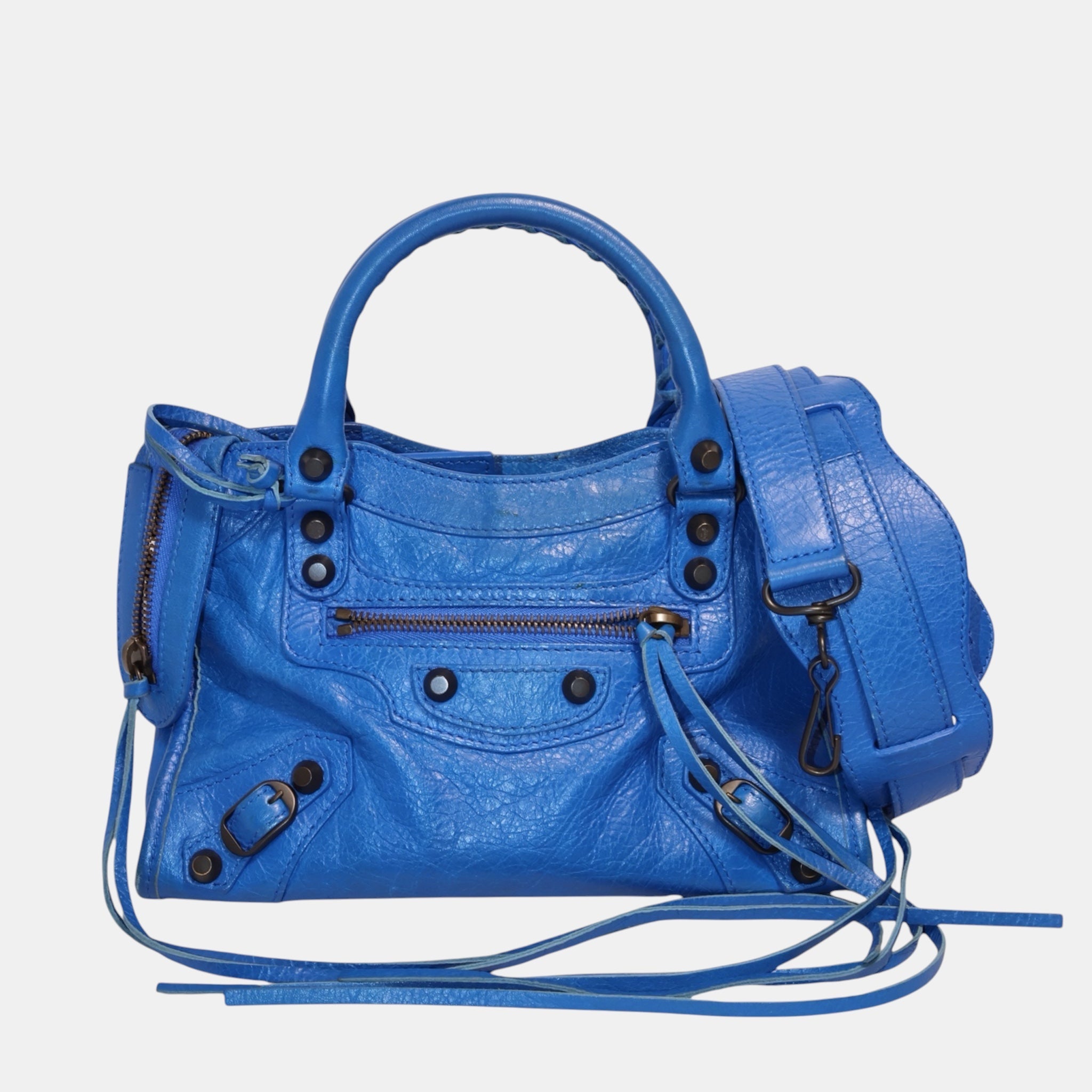 Balenciaga Classic Mini City Bag Bleu Lazuli - Excellent - Balenciaga - from the ss17 to aw21 archives
