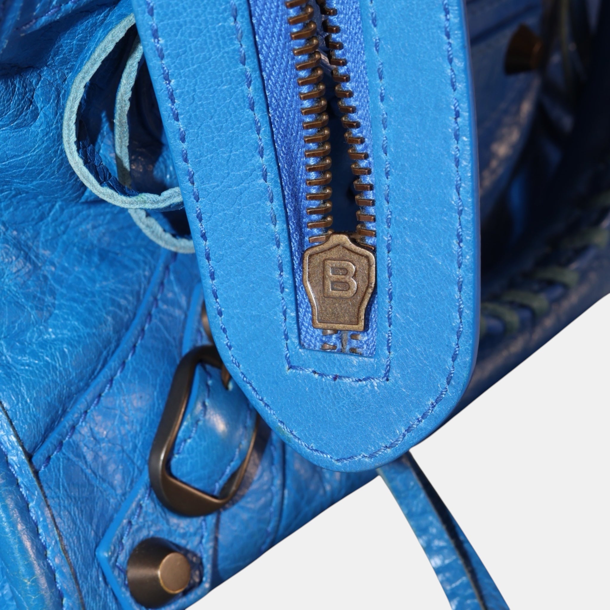 Balenciaga Classic Mini City Bag Bleu Lazuli - Excellent - Balenciaga - from the ss17 to aw21 archives