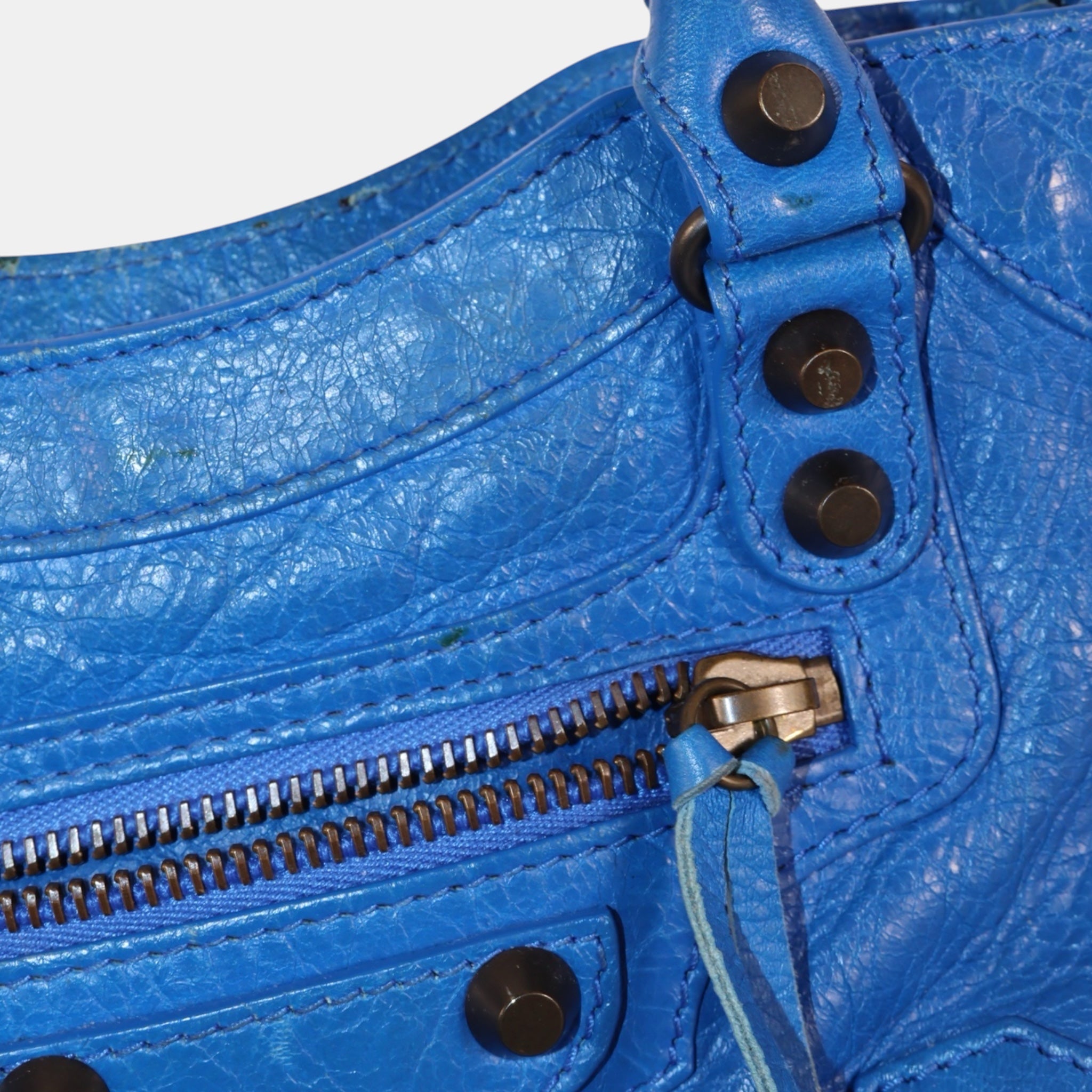 Balenciaga Classic Mini City Bag Bleu Lazuli - Excellent - Balenciaga - from the ss17 to aw21 archives