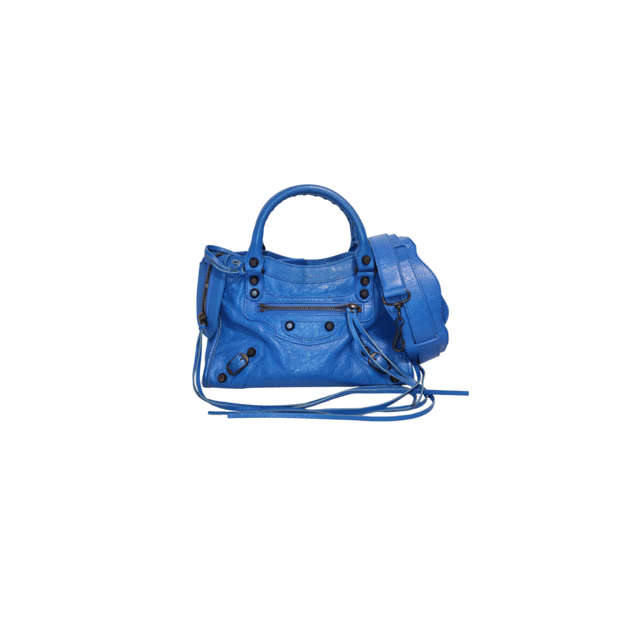 Balenciaga Classic Mini City Bag Bleu Lazuli - Excellent - Balenciaga - from the ss17 to aw21 archives