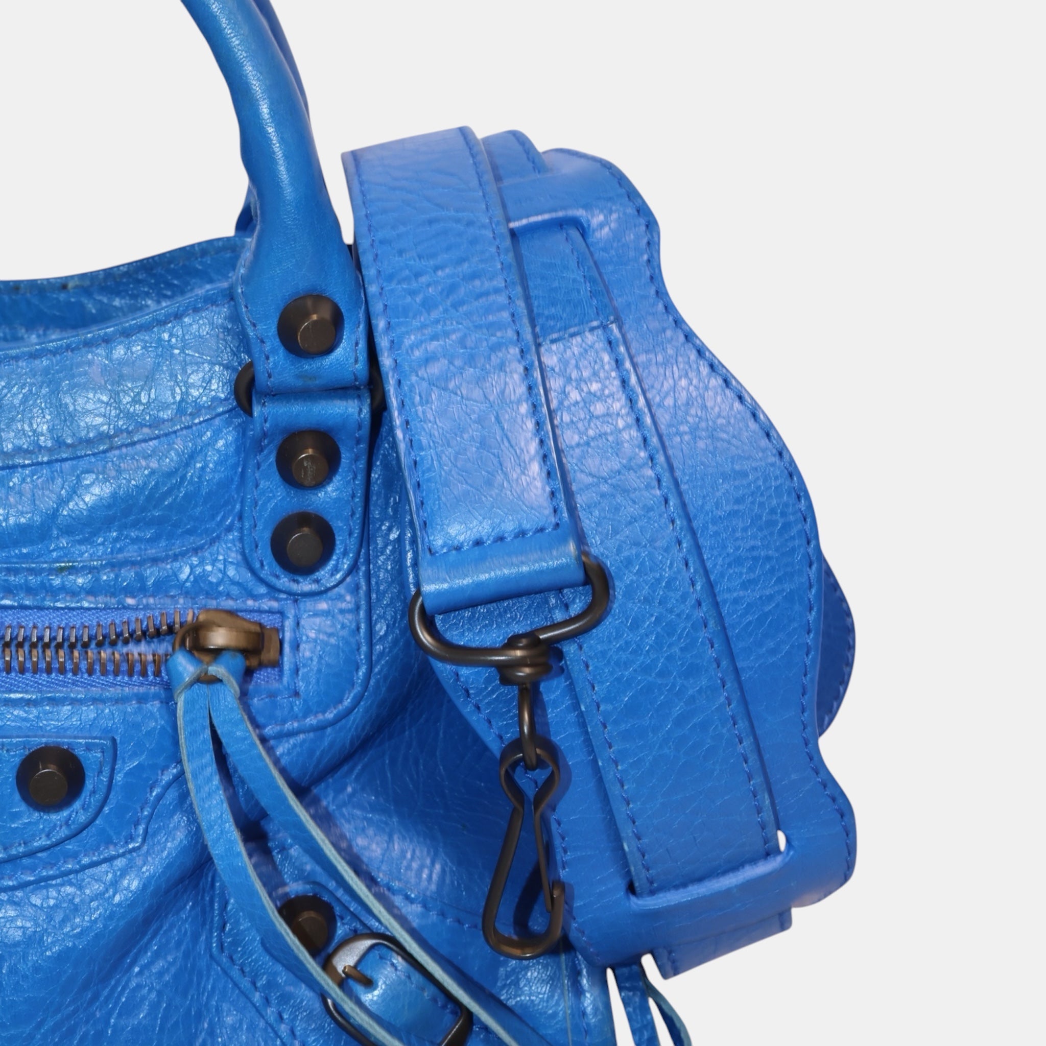 Balenciaga Classic Mini City Bag Bleu Lazuli - Excellent - Balenciaga - from the ss17 to aw21 archives