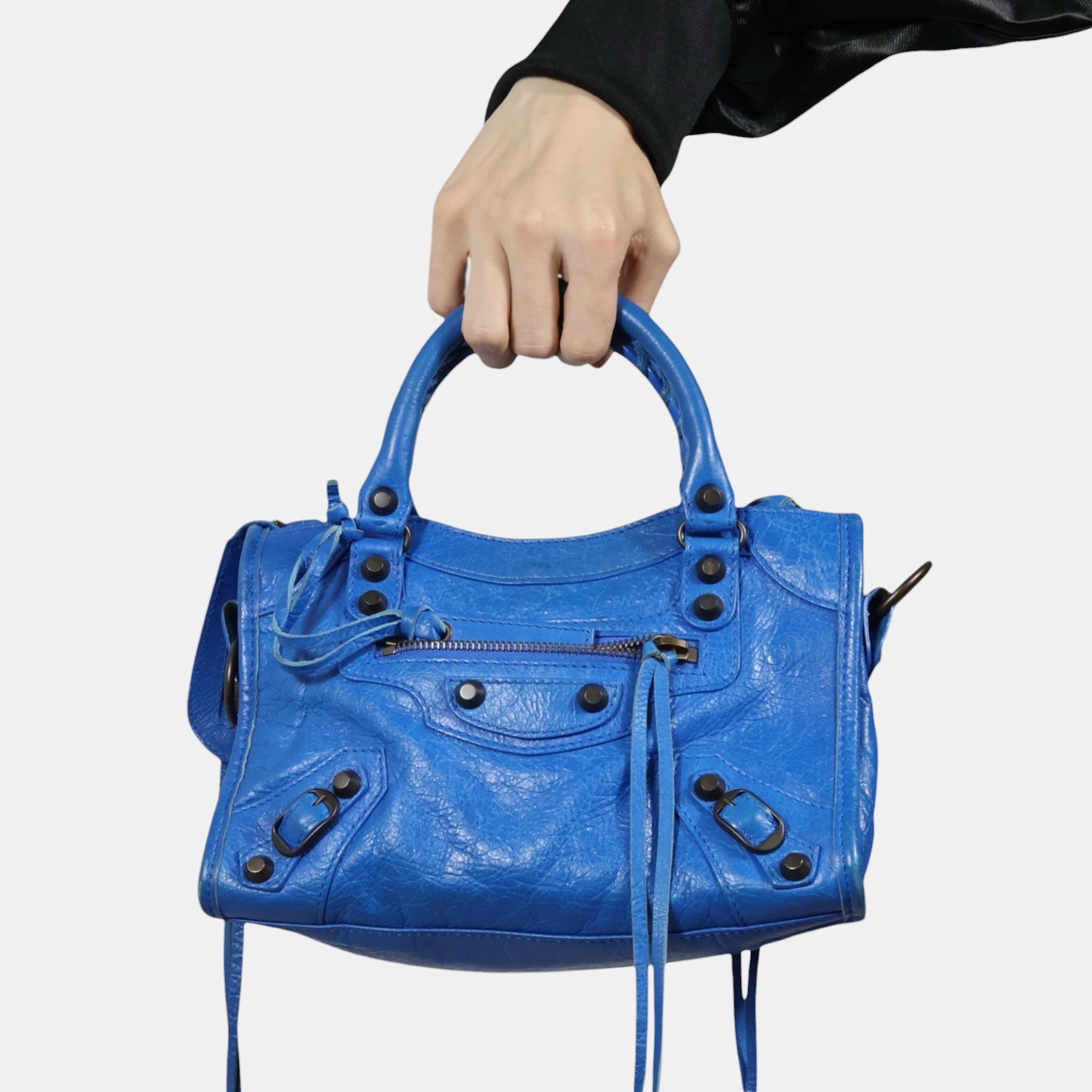 Balenciaga Classic Mini City Bag Bleu Lazuli - Excellent - Balenciaga - from the ss17 to aw21 archives