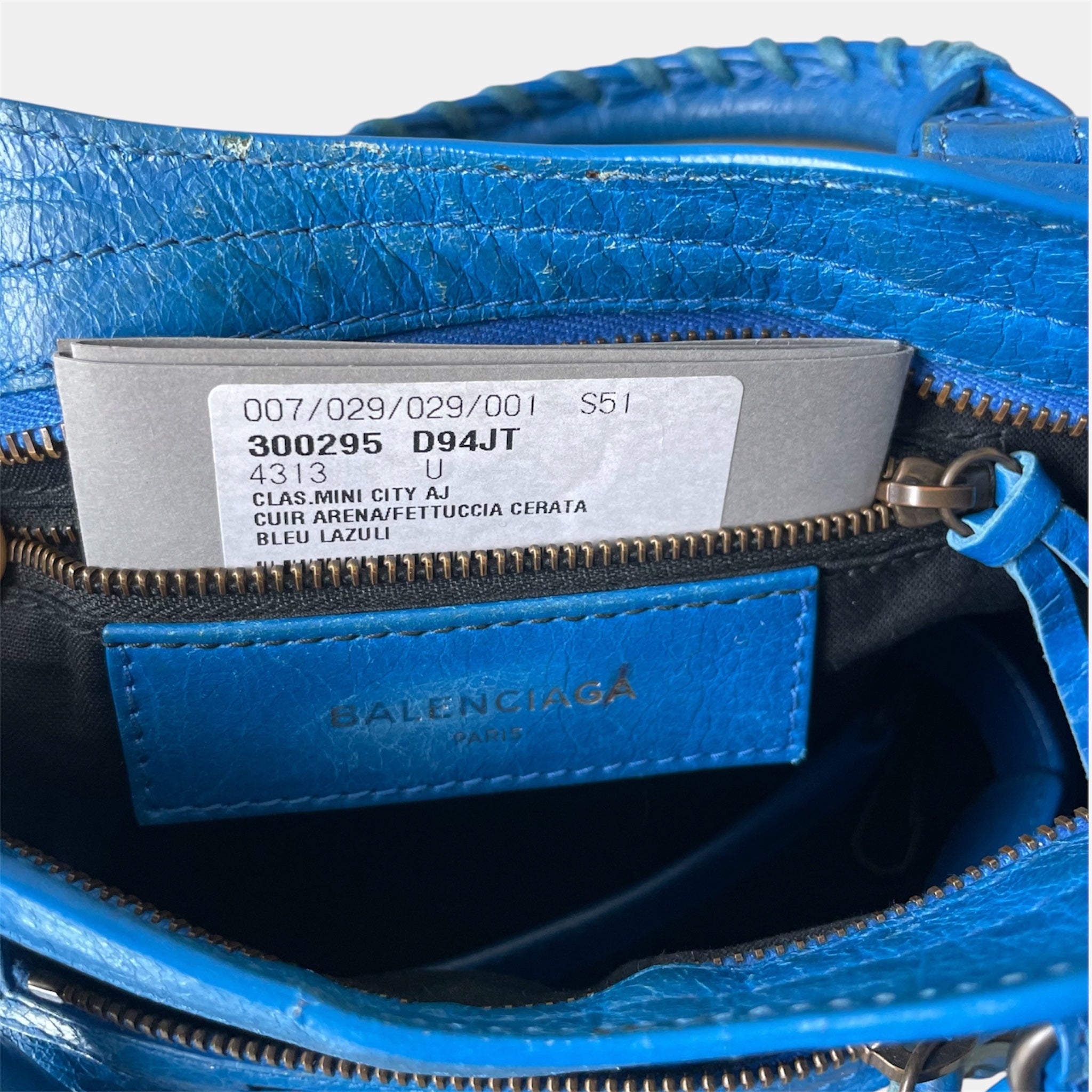 Balenciaga Classic Mini City Bag Bleu Lazuli - Excellent - Balenciaga - from the ss17 to aw21 archives