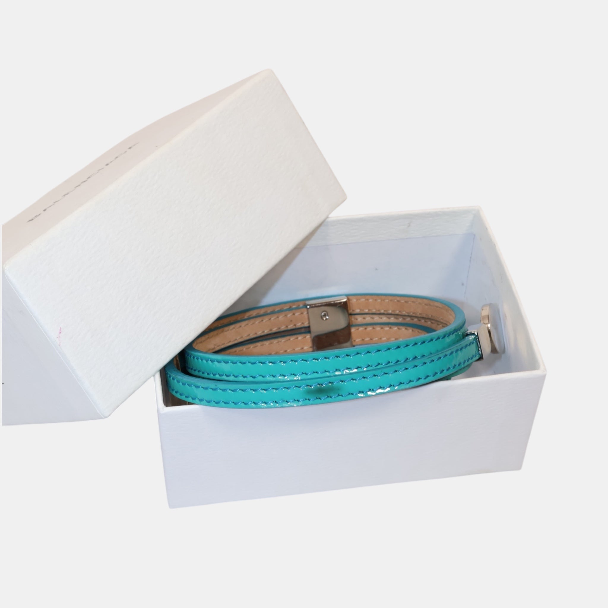 Balenciaga Ghesquière Double Turquoise Leather Belt (S) - Good - Balenciaga - from the ss17 to aw21 archives