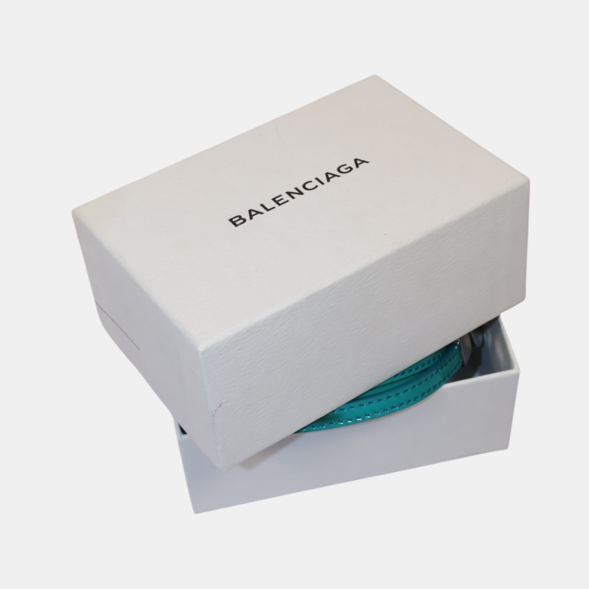 Balenciaga Ghesquière Double Turquoise Leather Belt (S) - Good - Balenciaga - from the ss17 to aw21 archives