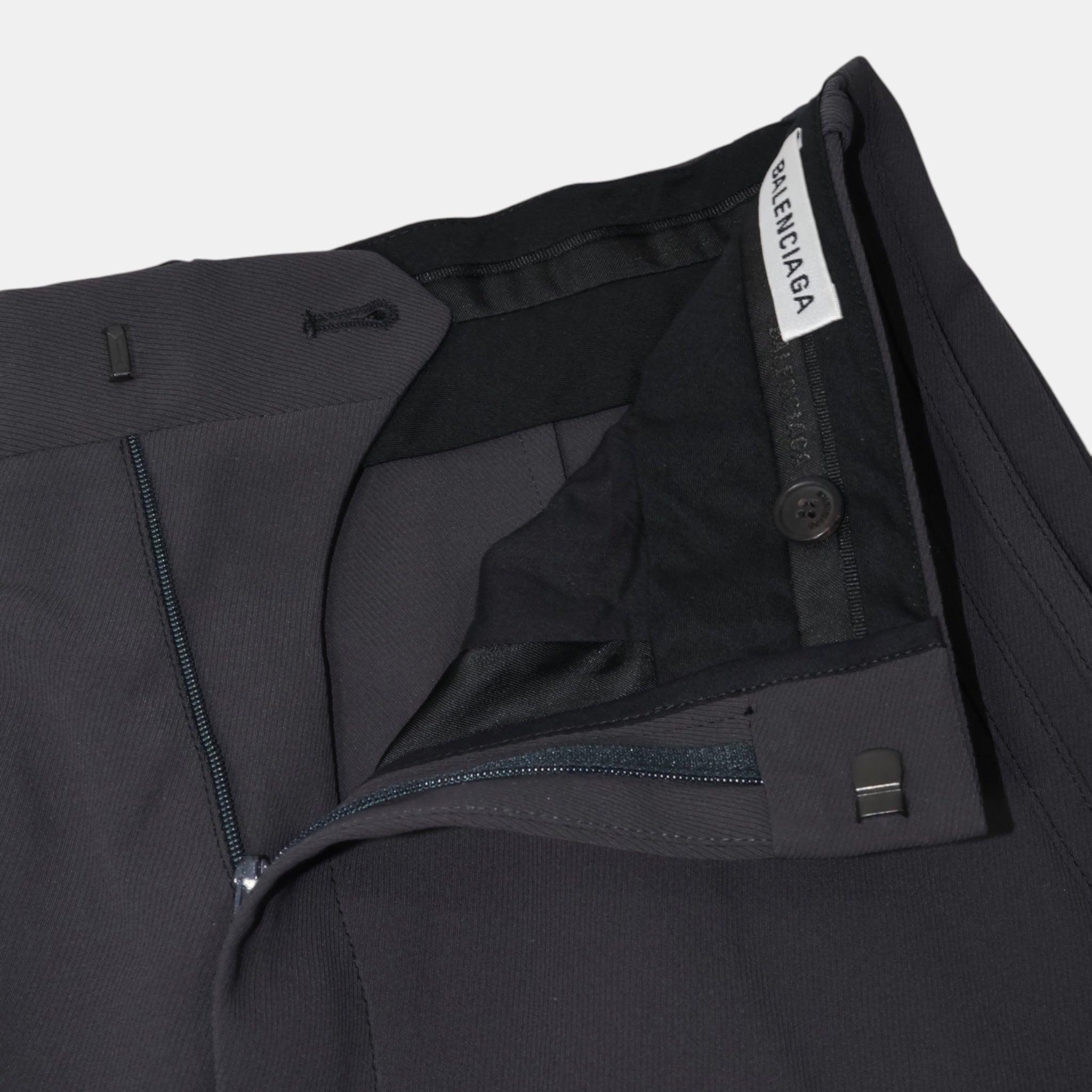 Balenciaga Grey Cavalry Twill Tracksuit Tailored Trousers (M36) - Brand New - Balenciaga - from the ss17 to aw21 archives
