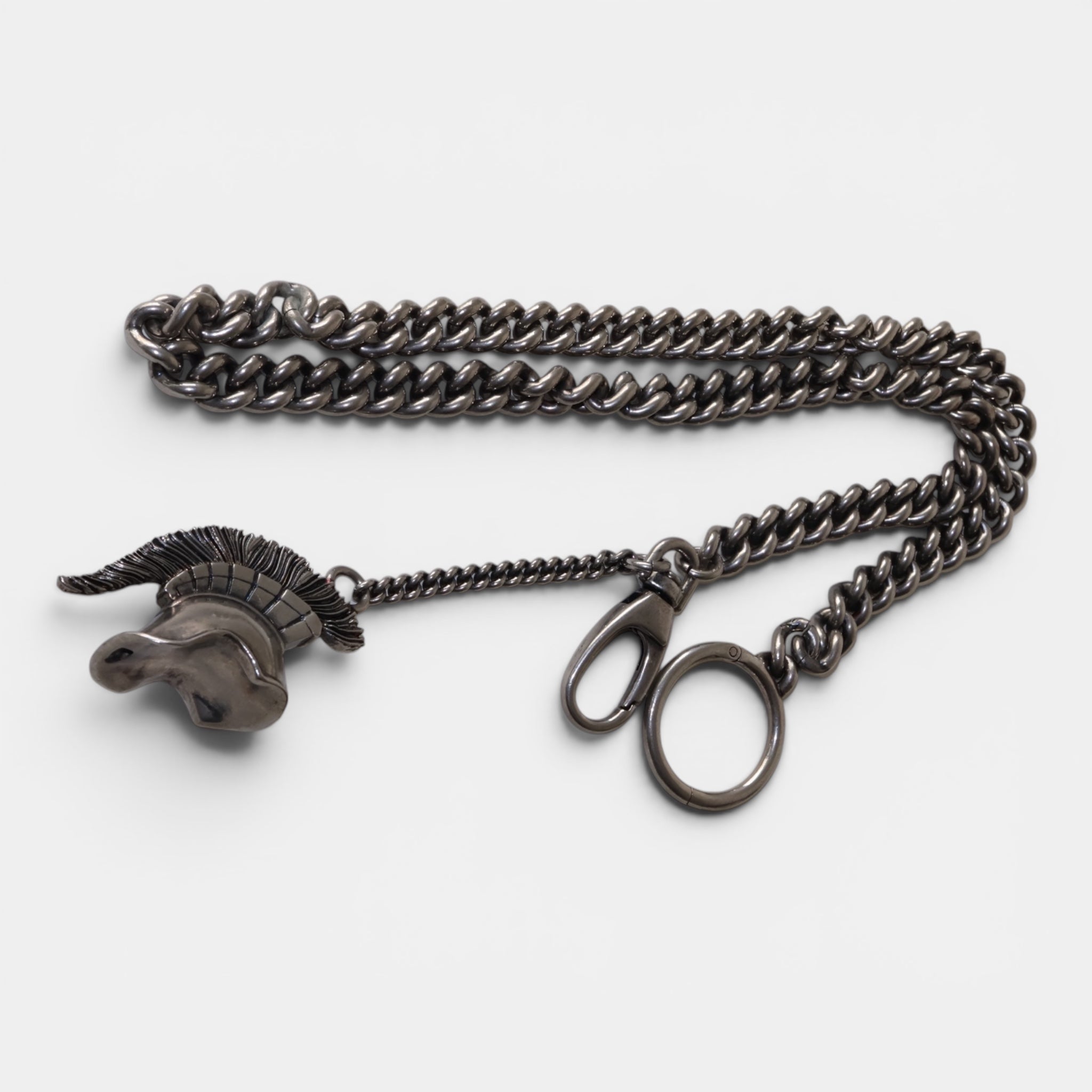 Balenciaga Heavy Leather Aged Belt with Charm Chain (75) - Brand New - Balenciaga - from the ss17 to aw21 archives