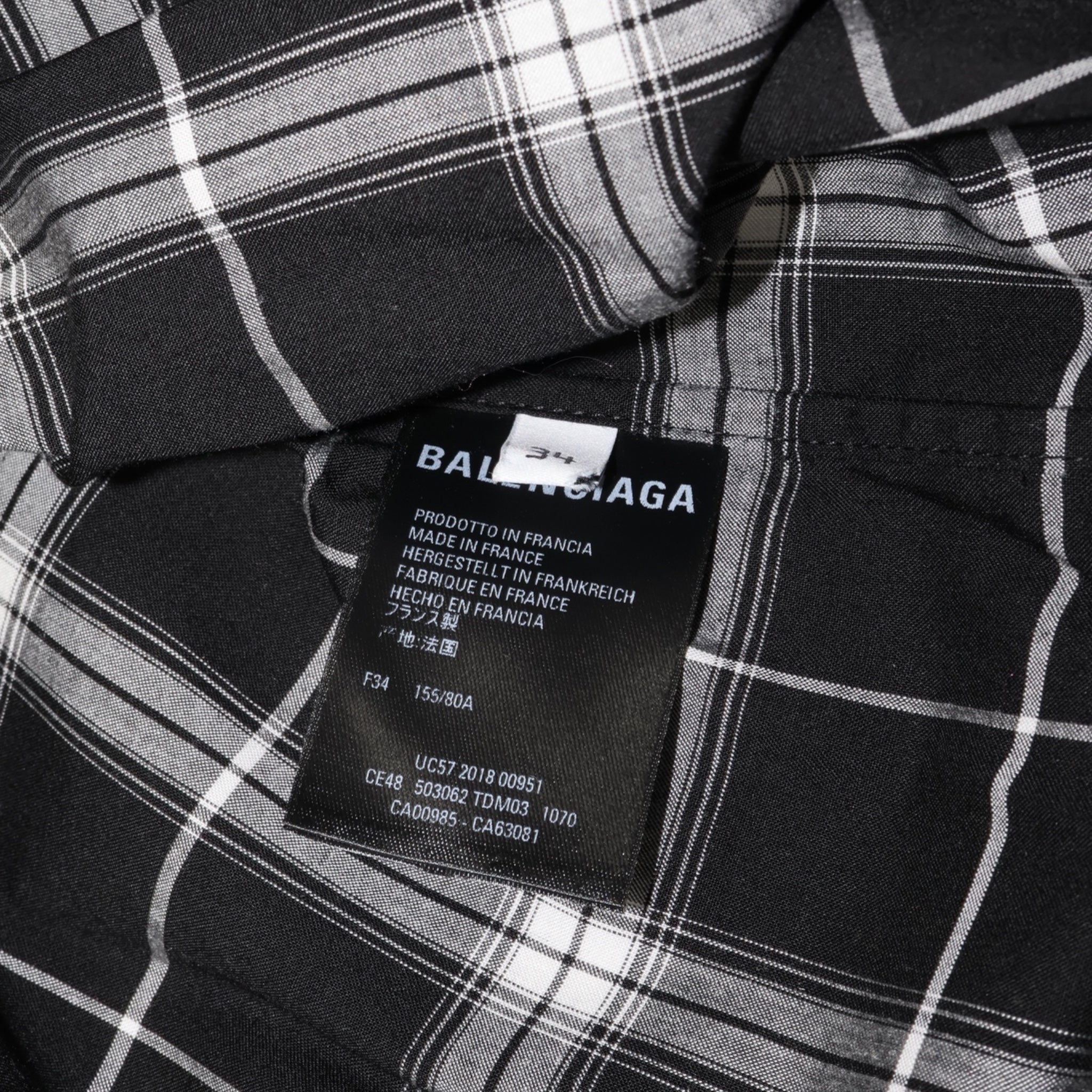 Balenciaga Light Check Pulled Shirt (F34) - Brand New w/ Tags - Balenciaga - from the ss17 to aw21 archives