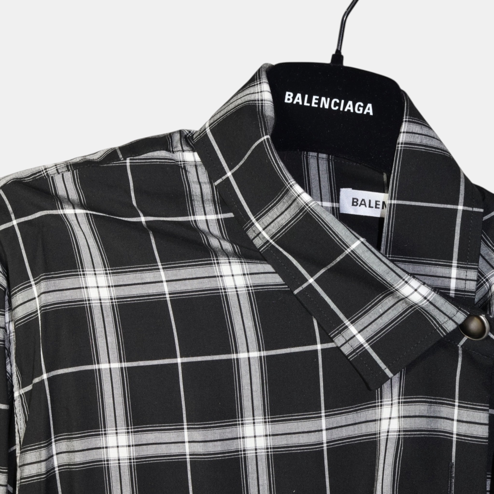 Balenciaga Light Check Pulled Shirt (F34) - Brand New w/ Tags - Balenciaga - from the ss17 to aw21 archives