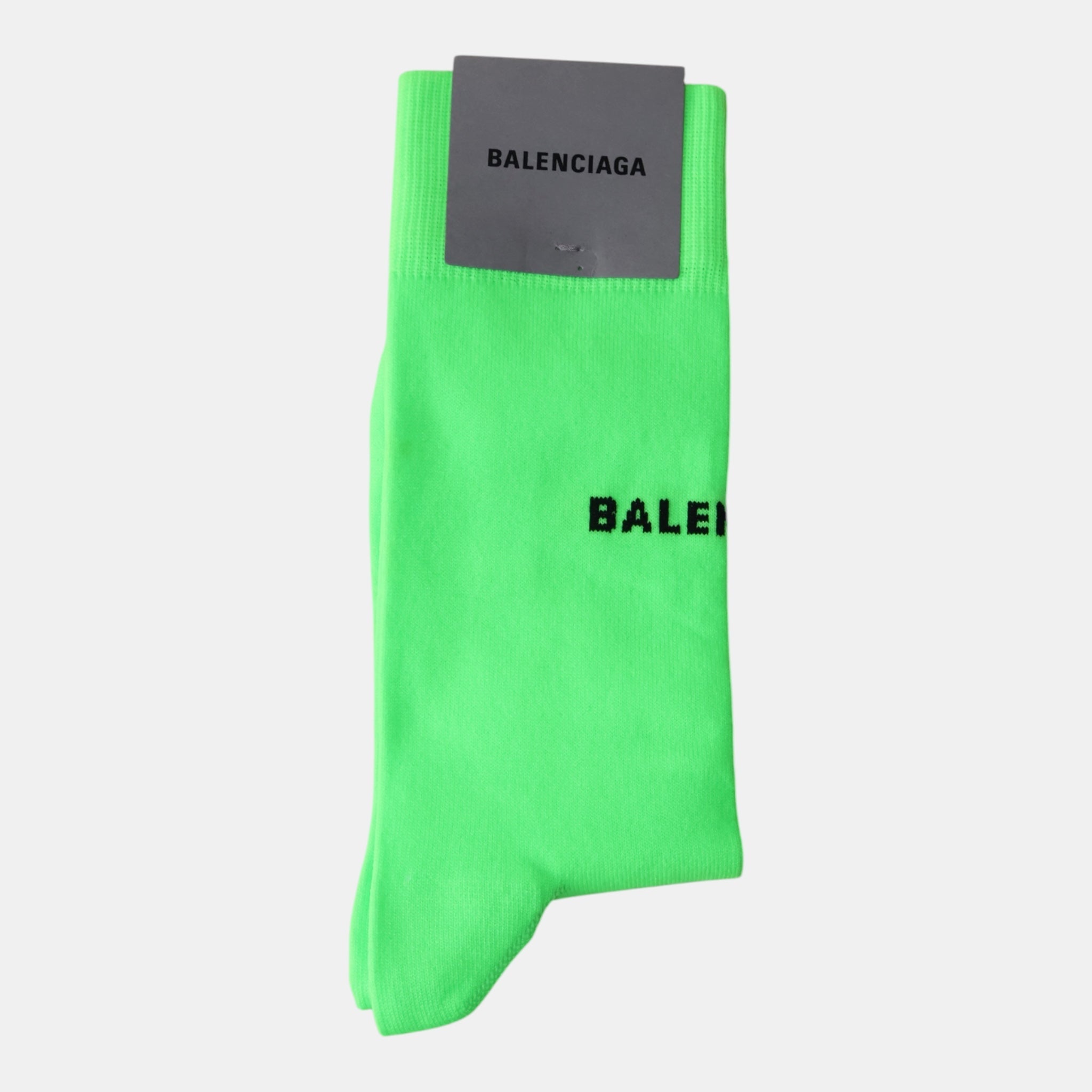 Balenciaga Neon Green Runway Socks (37-39) - Brand New - Balenciaga - from the ss17 to aw21 archives