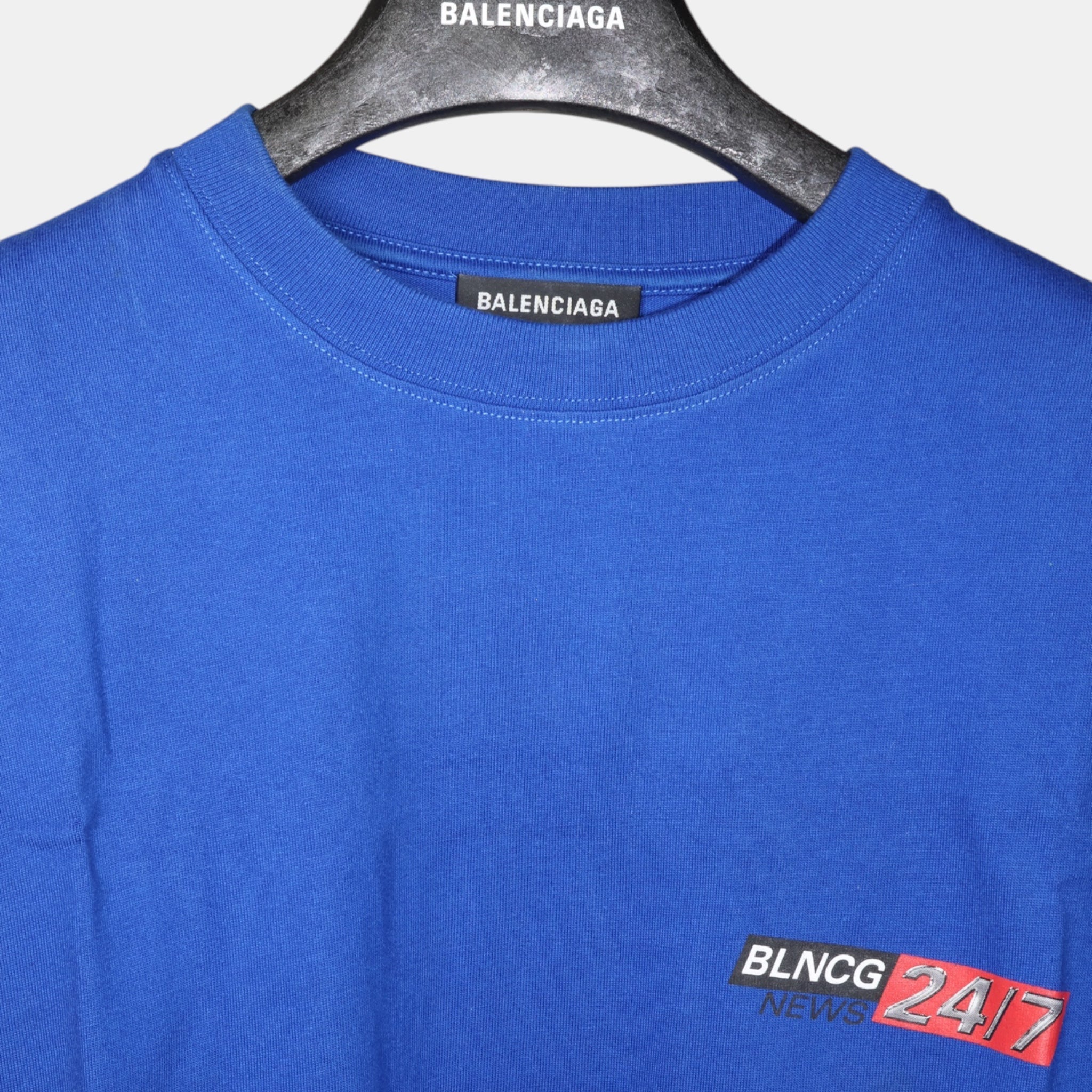 Balenciaga News Blue 24/7 T-shirt (S) - Band New - Balenciaga - from the ss17 to aw21 archives