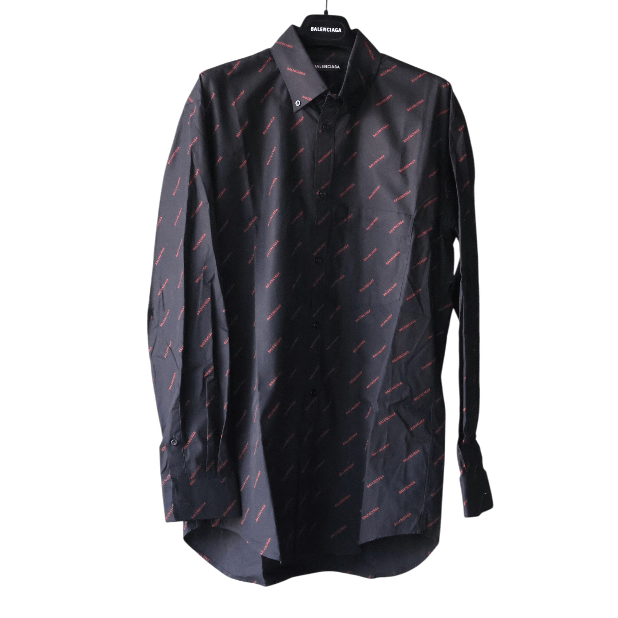 Balenciaga Normal Fit Shirt All Over Logo Red (M36) - Brand New w/ Tags - Balenciaga - from the ss17 to aw21 archives