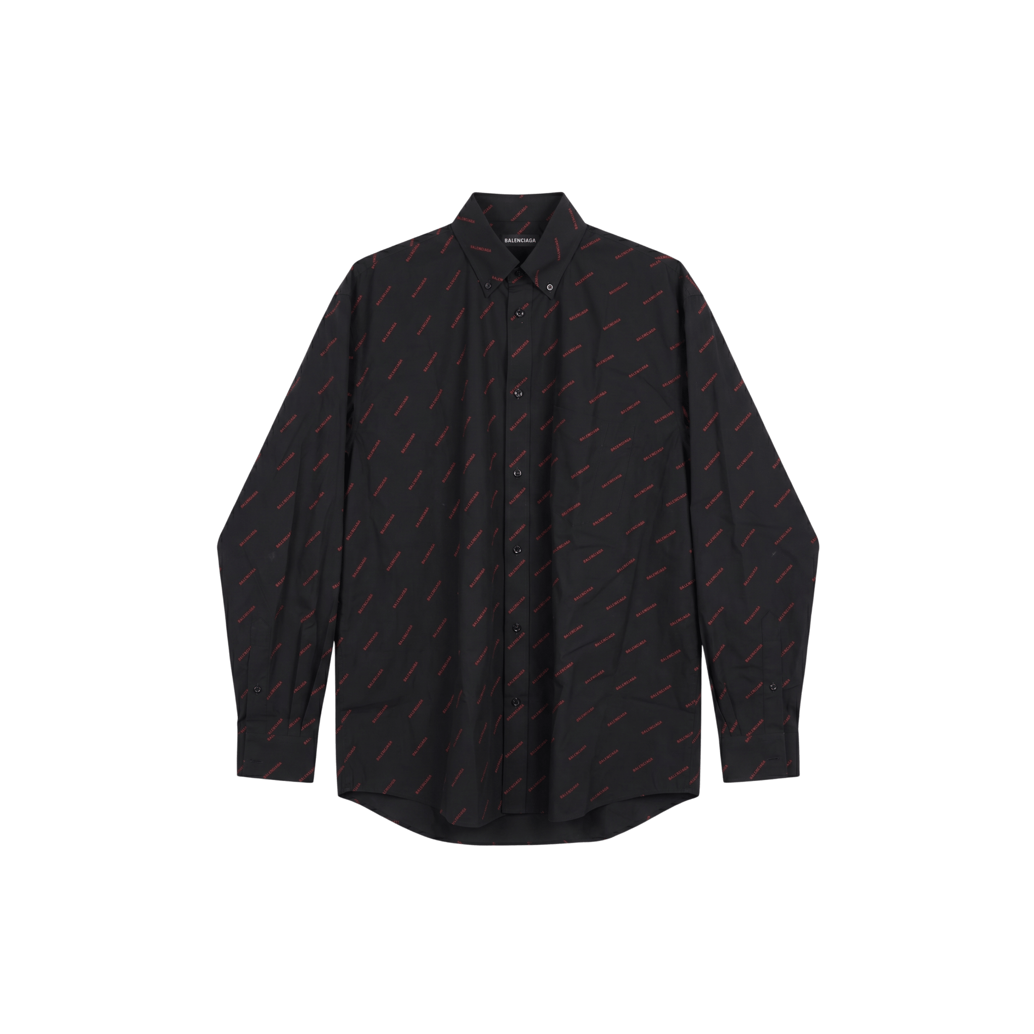 Balenciaga Normal Fit Shirt All Over Logo Red (M36) - Brand New w/ Tags - Balenciaga - from the ss17 to aw21 archives