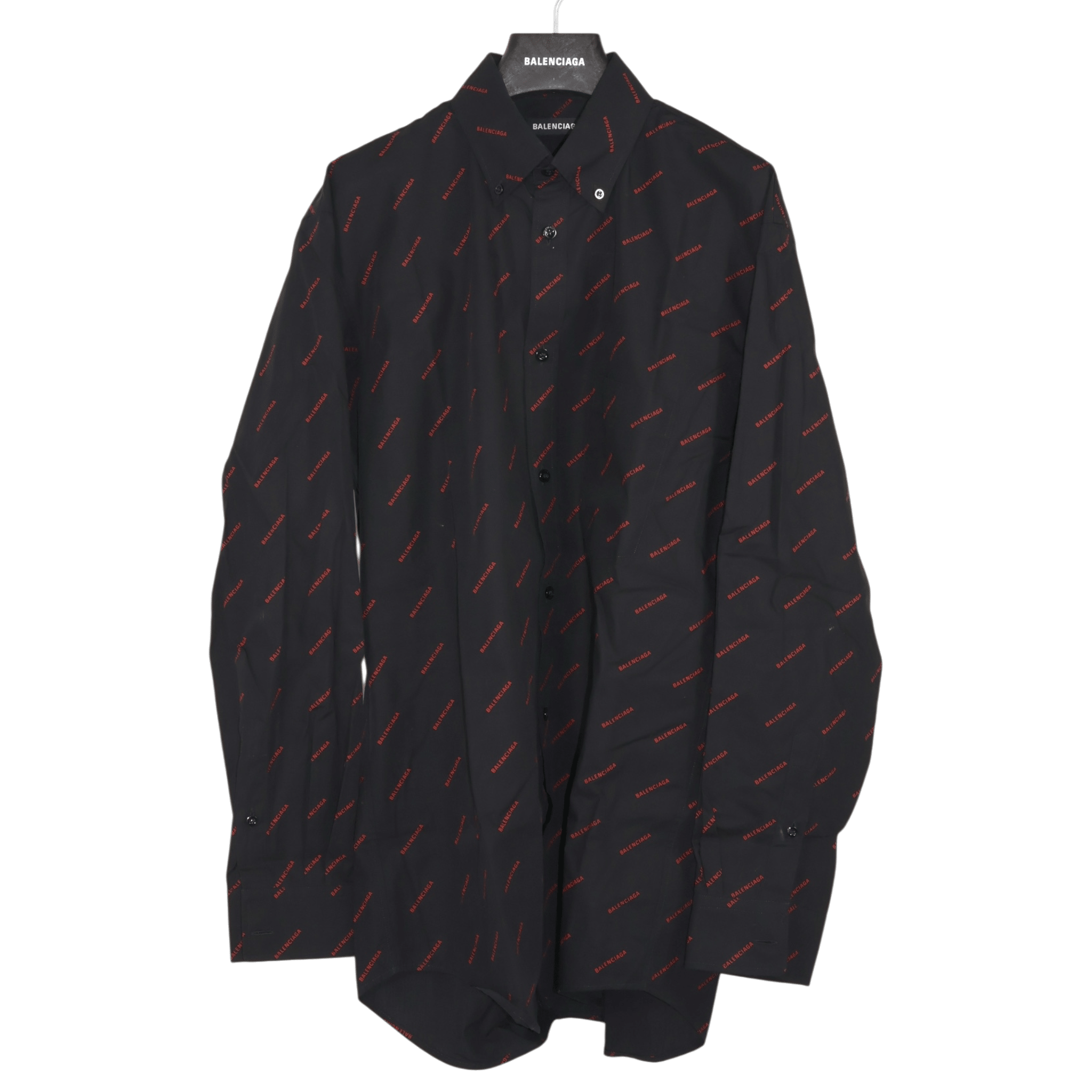 Balenciaga Normal Fit Shirt All Over Logo Red (M36) - Brand New w/ Tags - Balenciaga - from the ss17 to aw21 archives