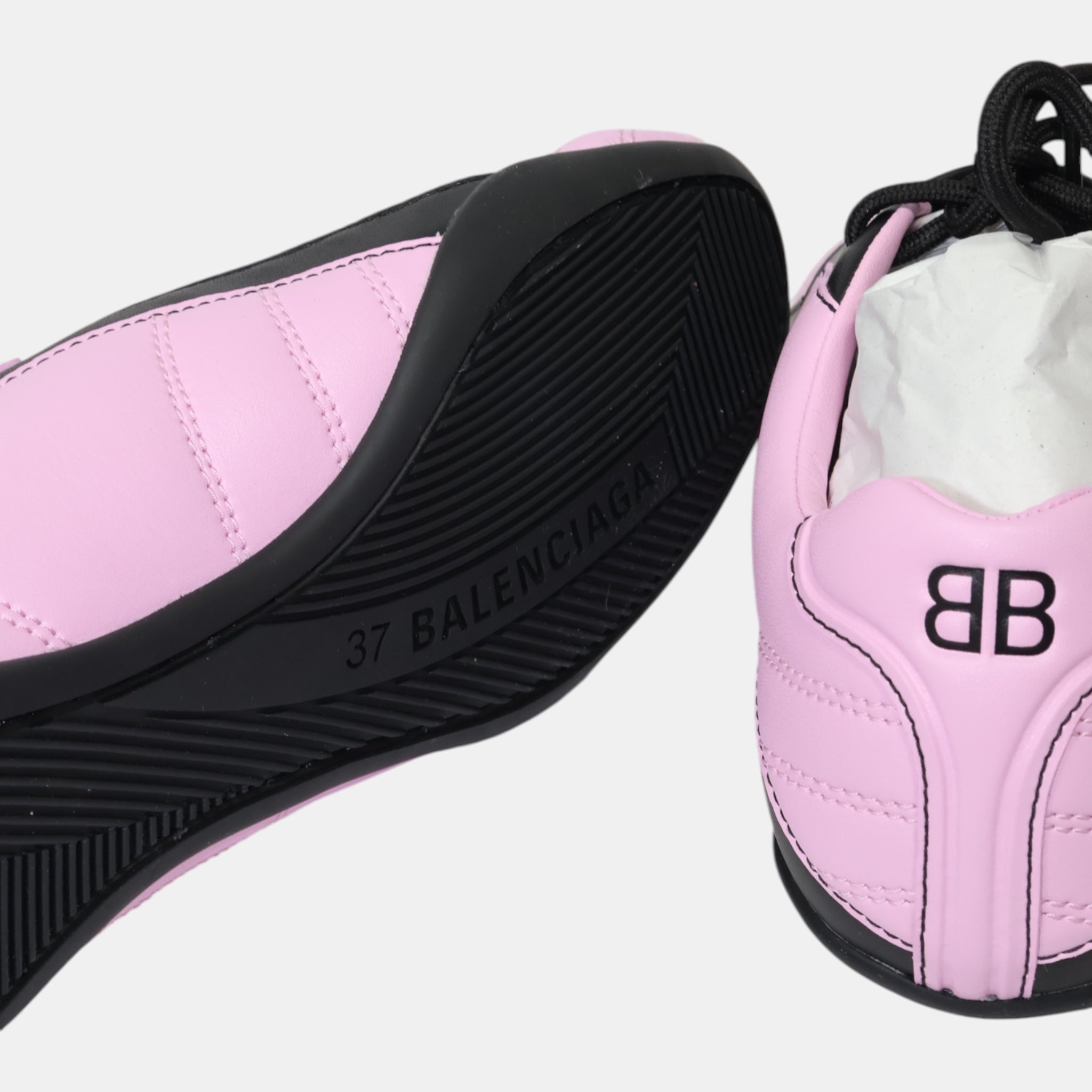 Balenciaga Pink Leather Zen Sneakers (EU37) - Brand New - Balenciaga - from the ss17 to aw21 archives