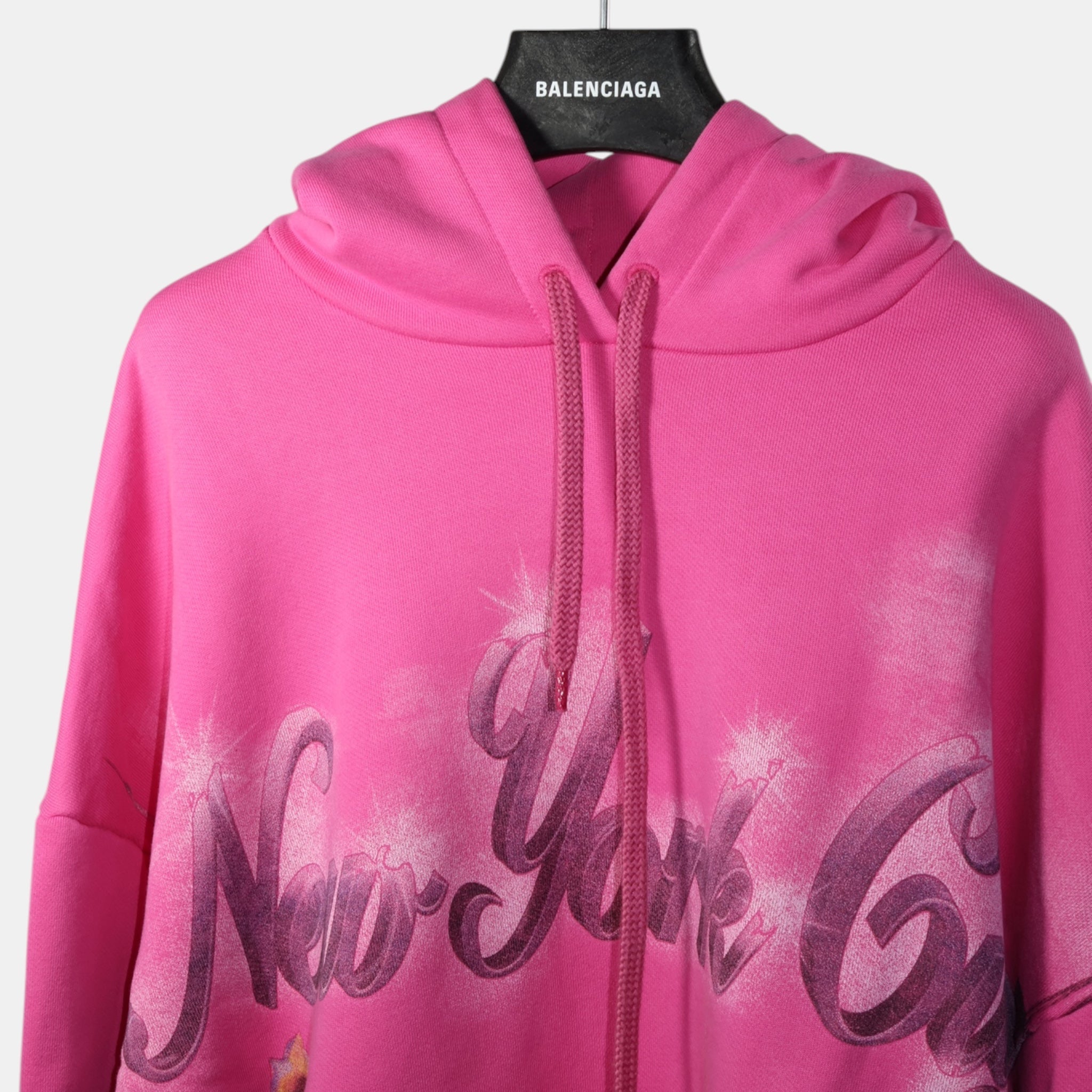 Balenciaga Pink NYC Souvenir Hoodie (S) - Pristine - Balenciaga - from the ss17 to aw21 archives