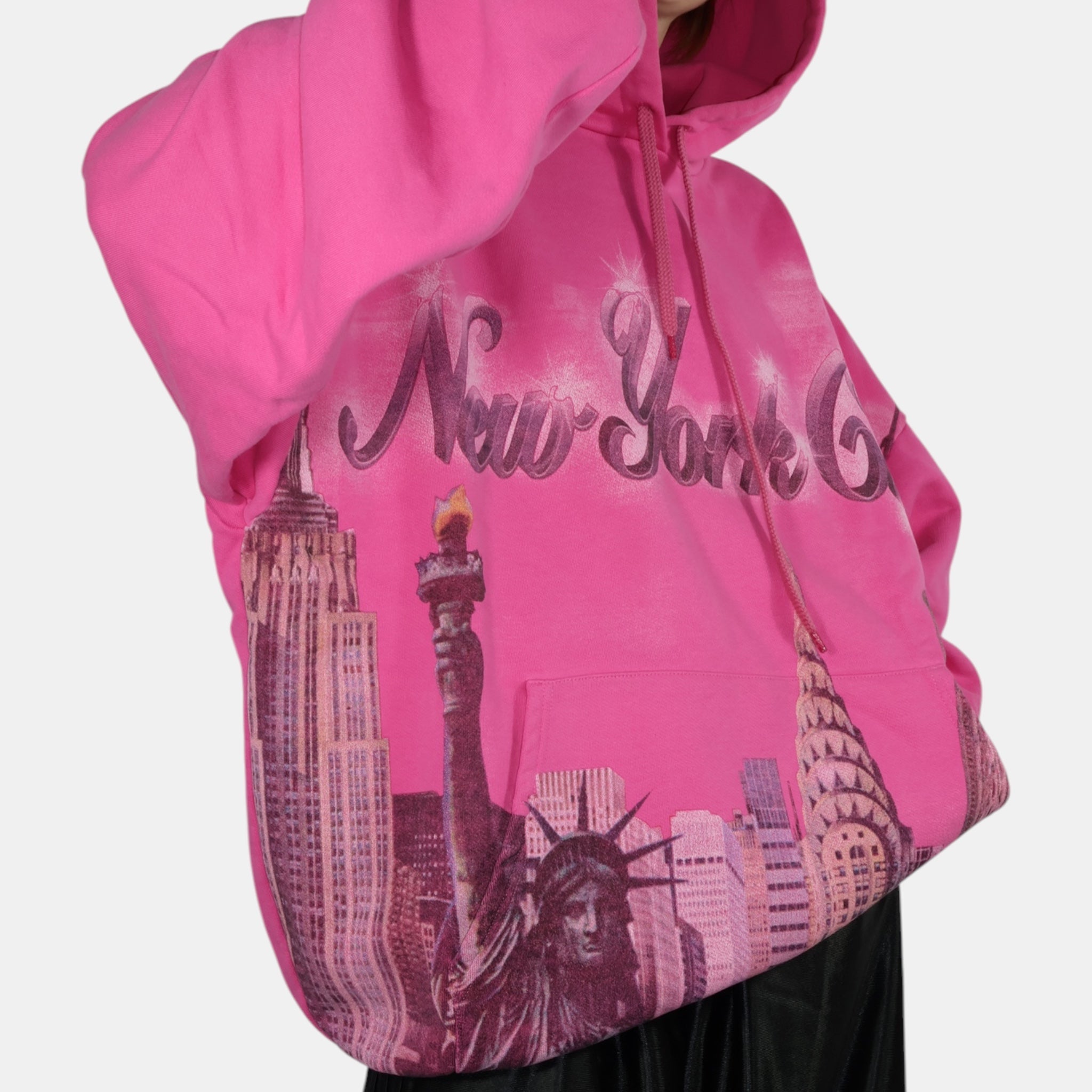 Balenciaga Pink NYC Souvenir Hoodie (S) - Pristine - Balenciaga - from the ss17 to aw21 archives