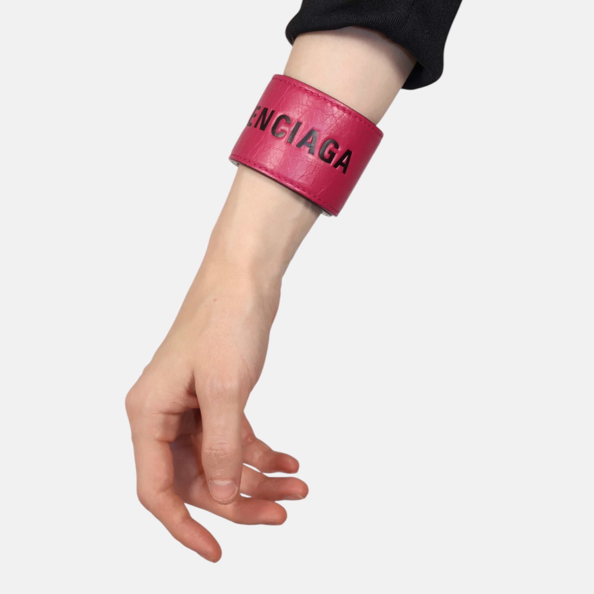 Balenciaga Pink Slap Leather Bracelet - Brand New - Balenciaga - from the ss17 to aw21 archives