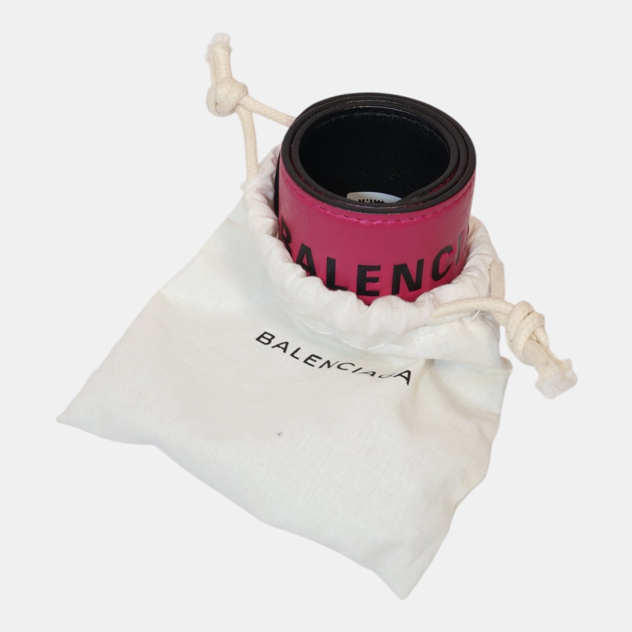 Balenciaga Pink Slap Leather Bracelet - Brand New - Balenciaga - from the ss17 to aw21 archives