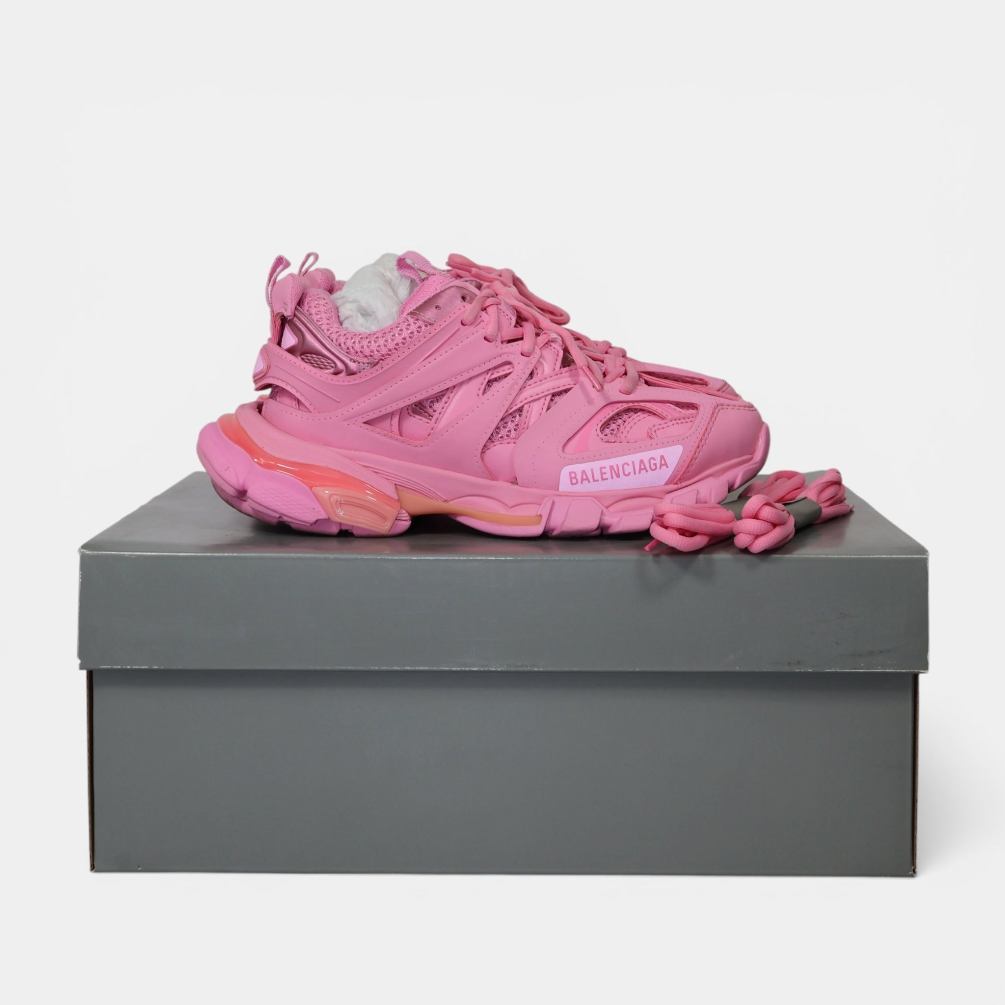 Balenciaga Pink Tracks Sneakers (EU36) - Excellent - Balenciaga - from the ss17 to aw21 archives