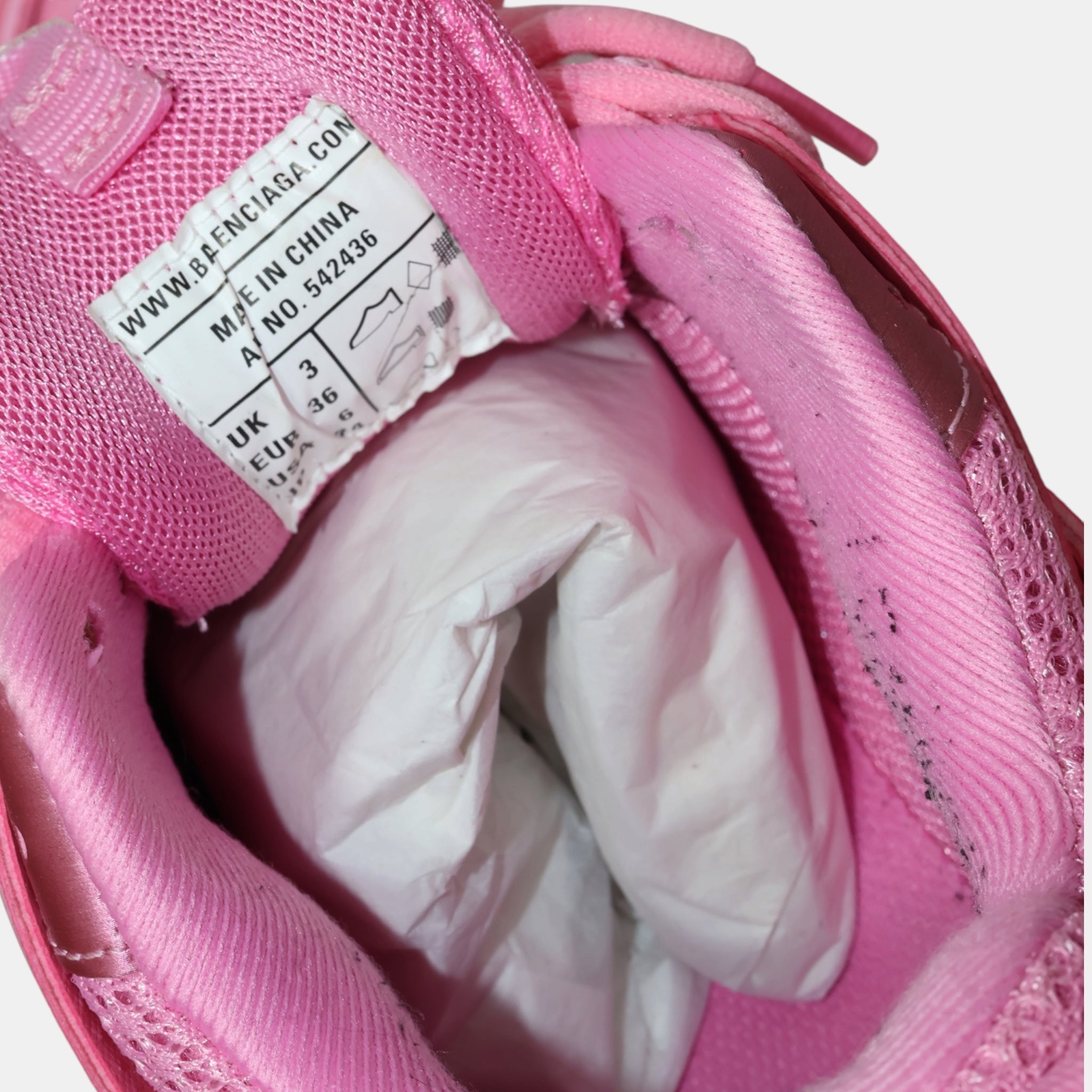 Balenciaga Pink Tracks Sneakers (EU36) - Excellent - Balenciaga - from the ss17 to aw21 archives