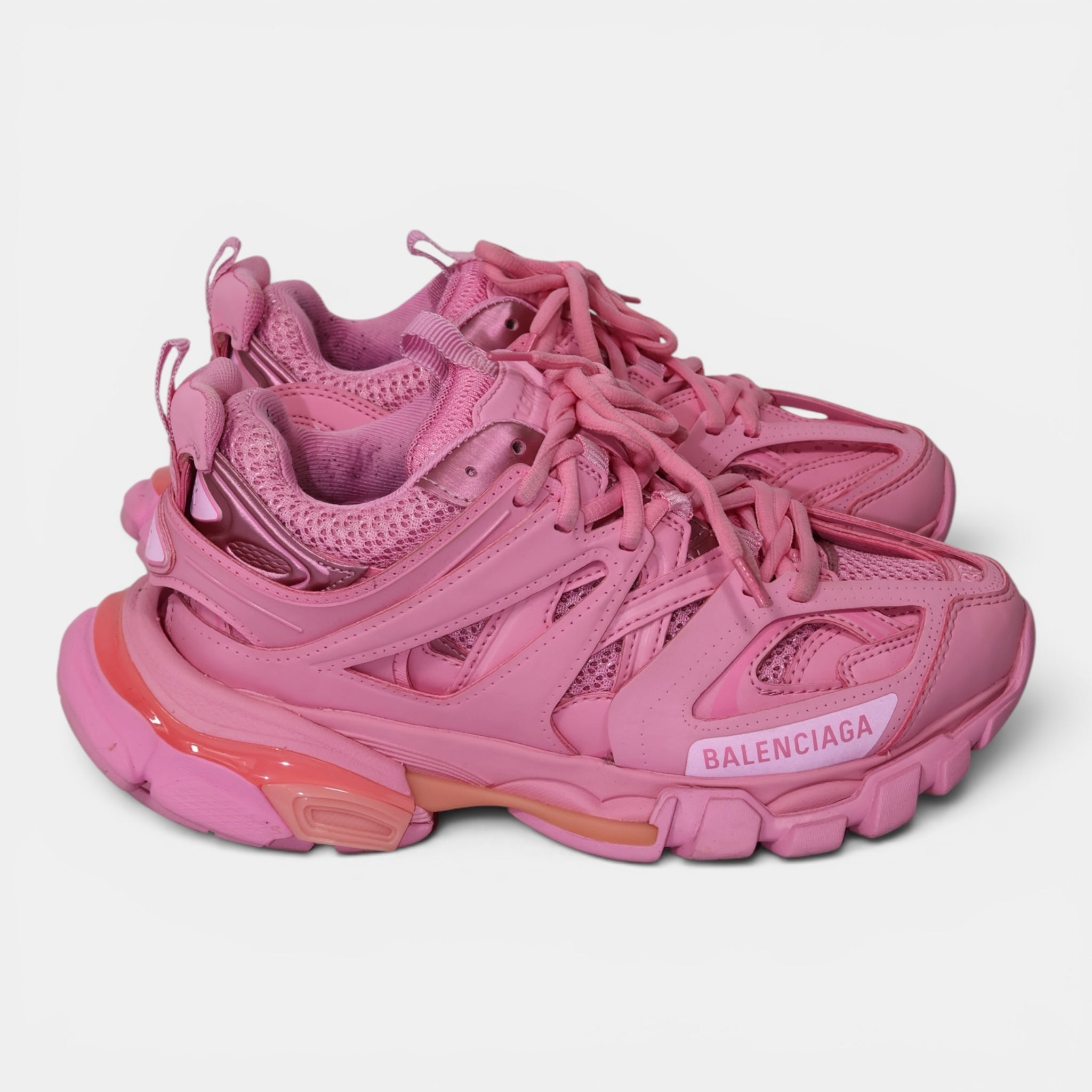 Balenciaga Pink Tracks Sneakers (EU36) - Excellent - Balenciaga - from the ss17 to aw21 archives