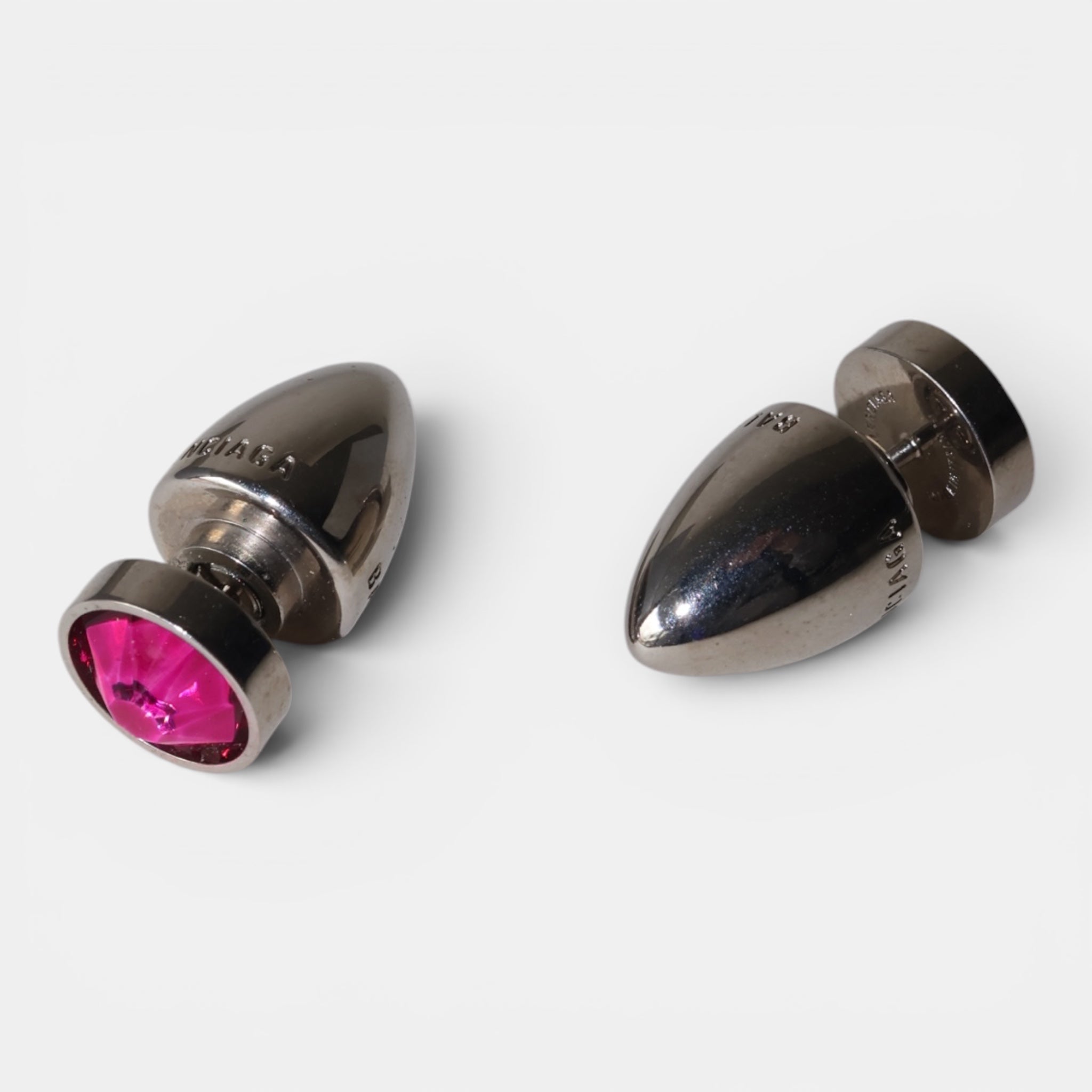 Balenciaga Plug Pink Gems Earrings - Brand New - Balenciaga - from the ss17 to aw21 archives